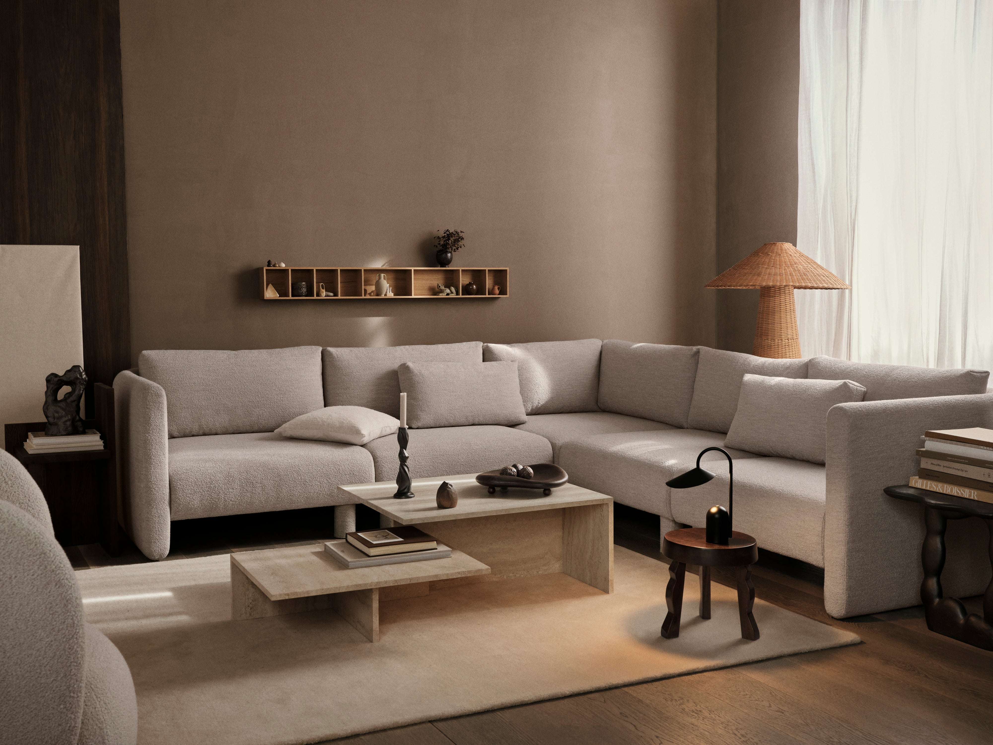 Dase modular sofa - Bouclé corner element broken white