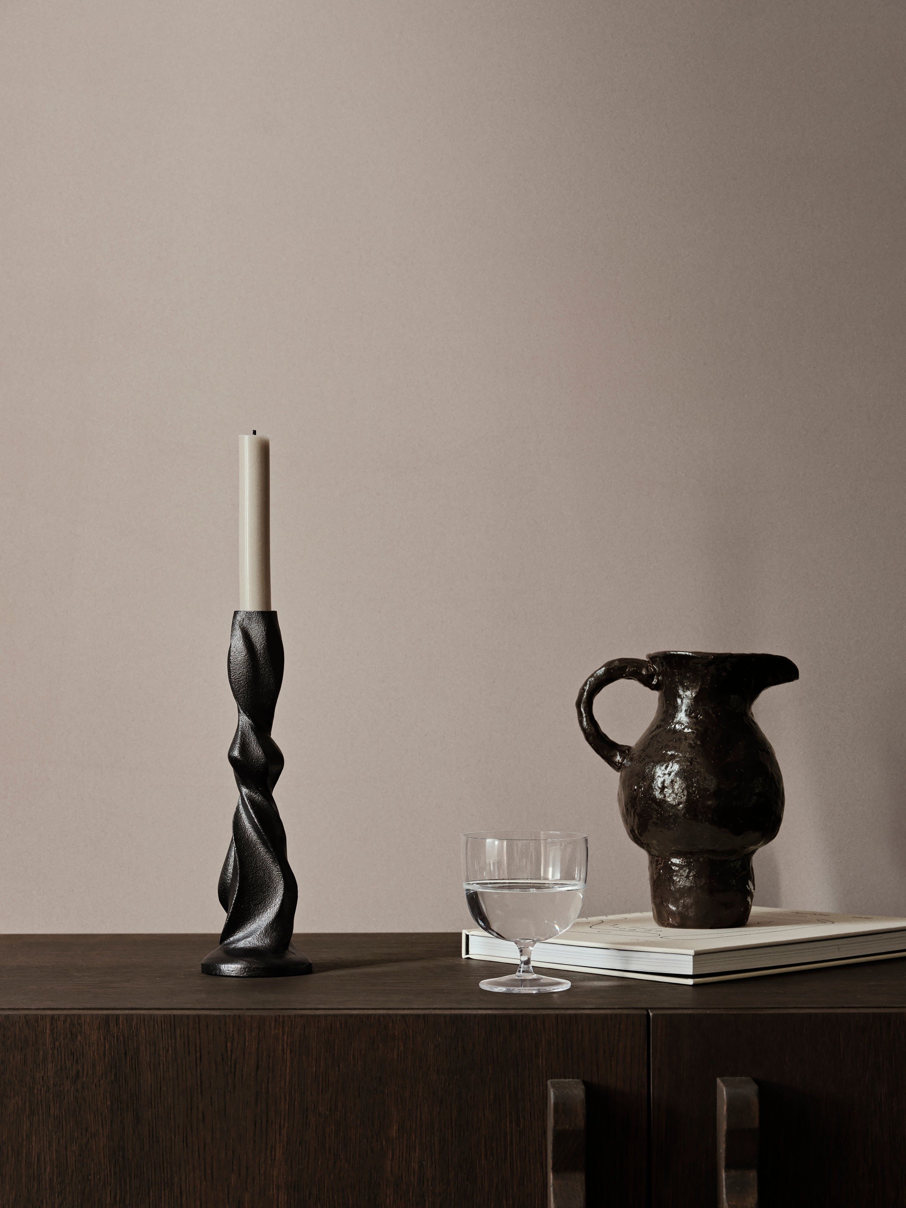 GALE Kerzenständer schwarzes Aluminium