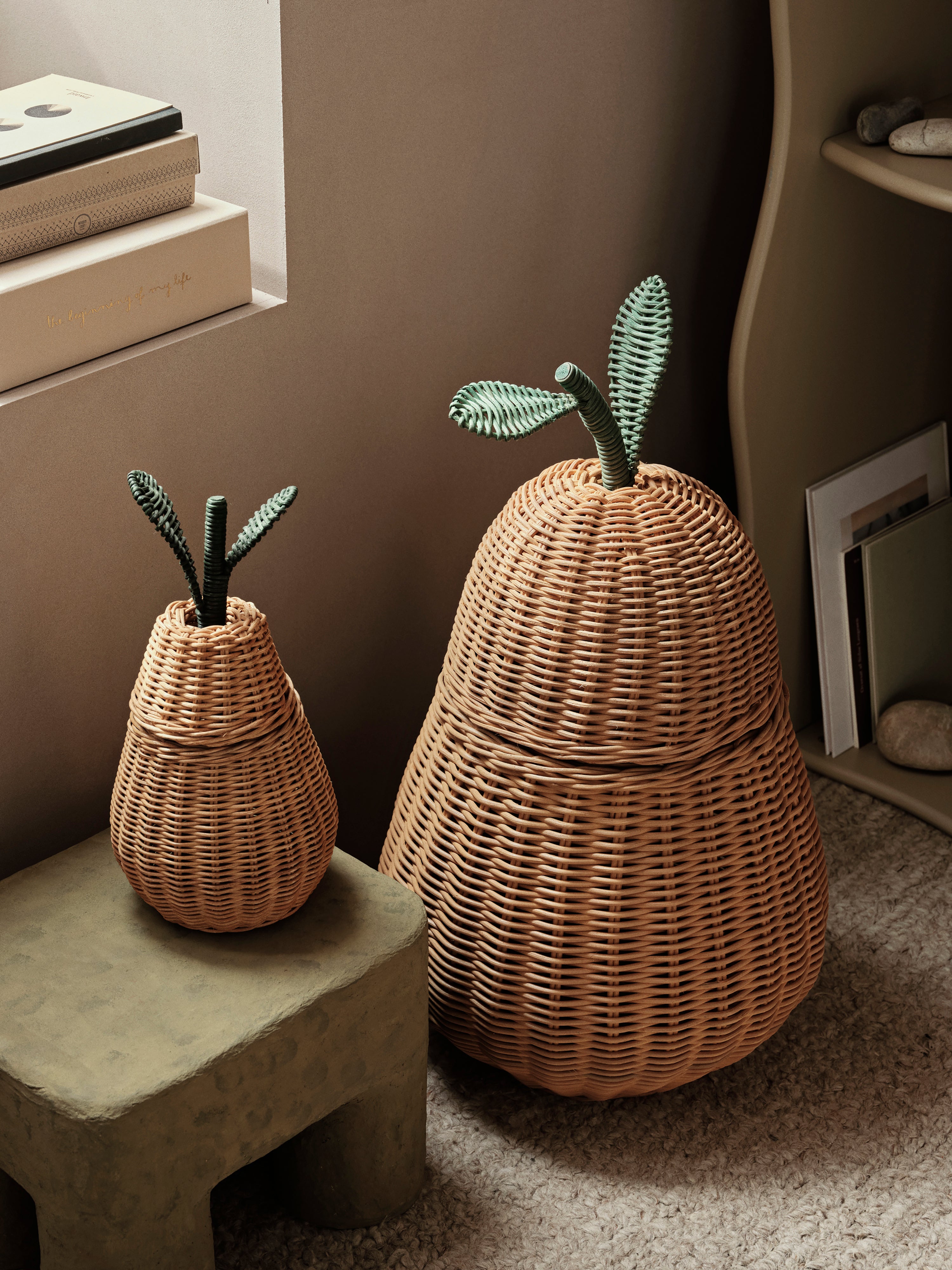 PEAR rattan basket