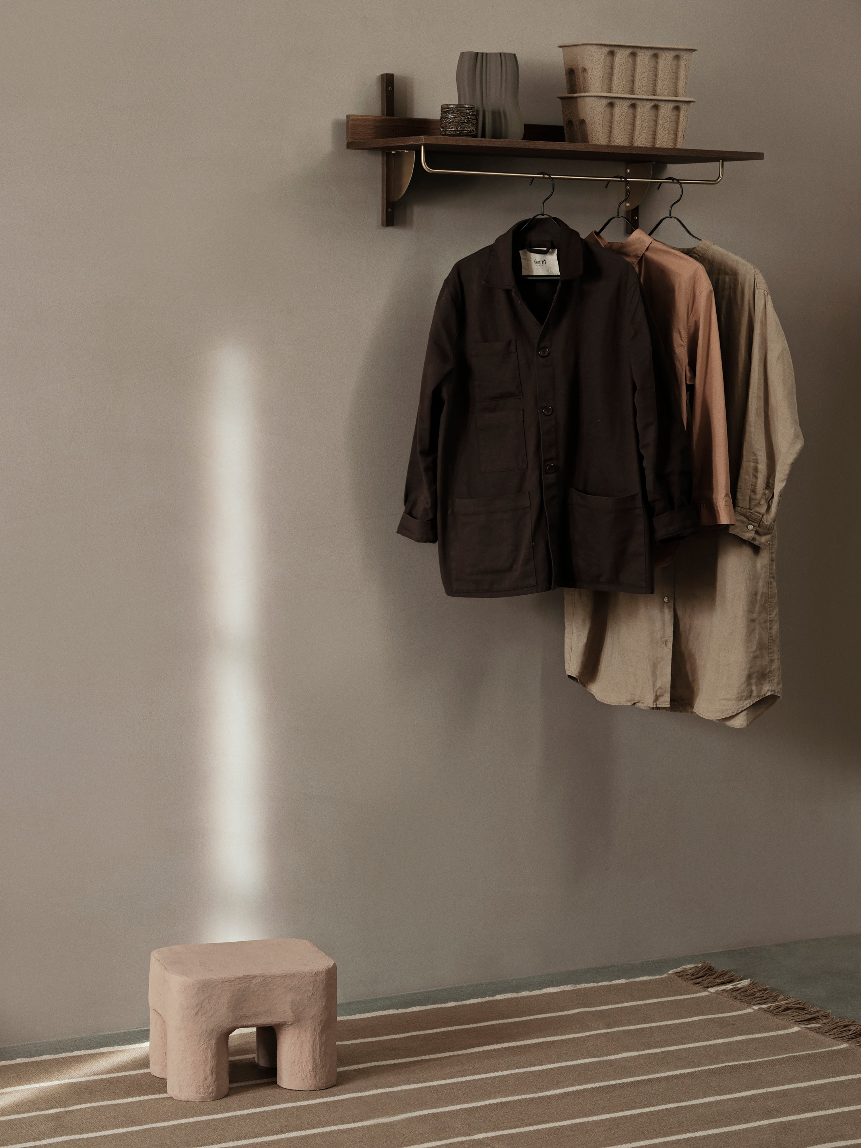 CALM KELIM caramel runner with beige