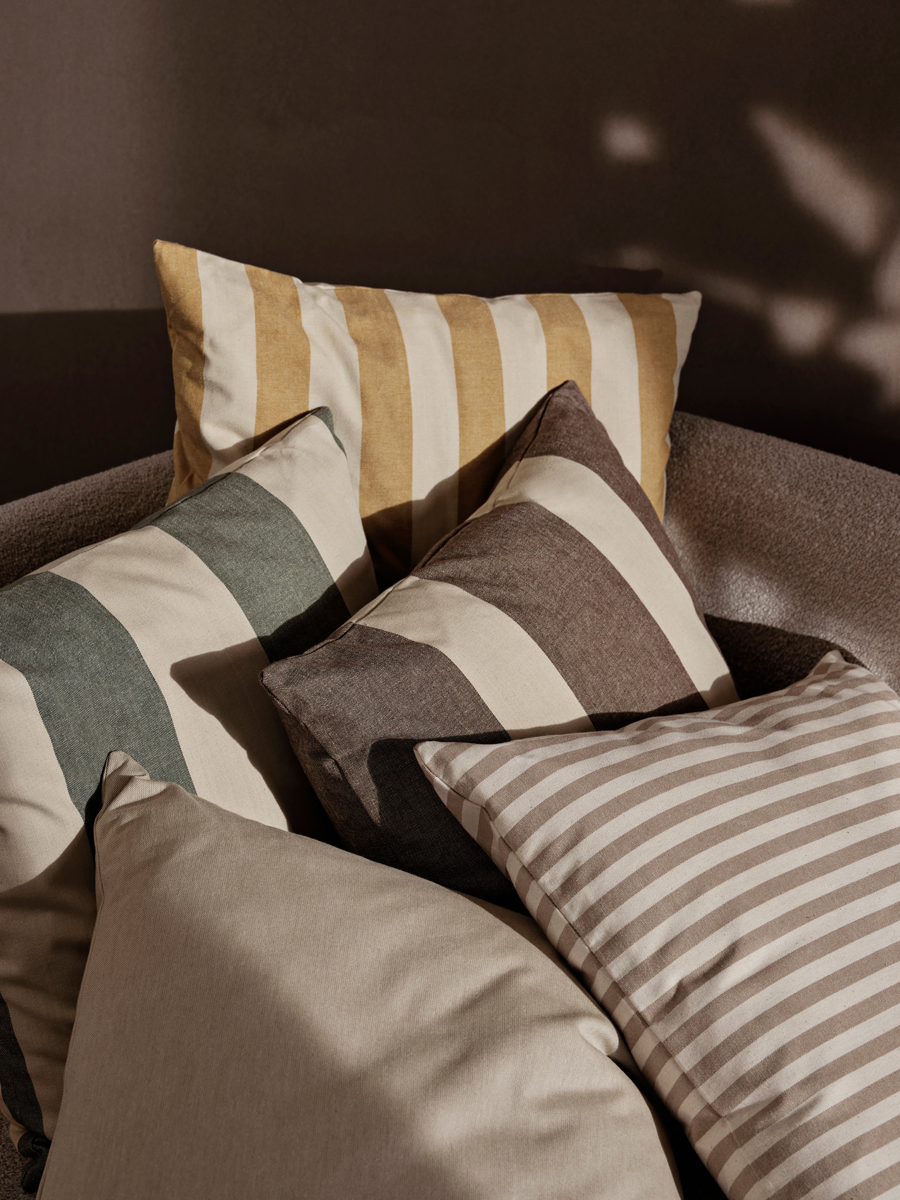 STRAND Cushion Cover Yellow with Beige