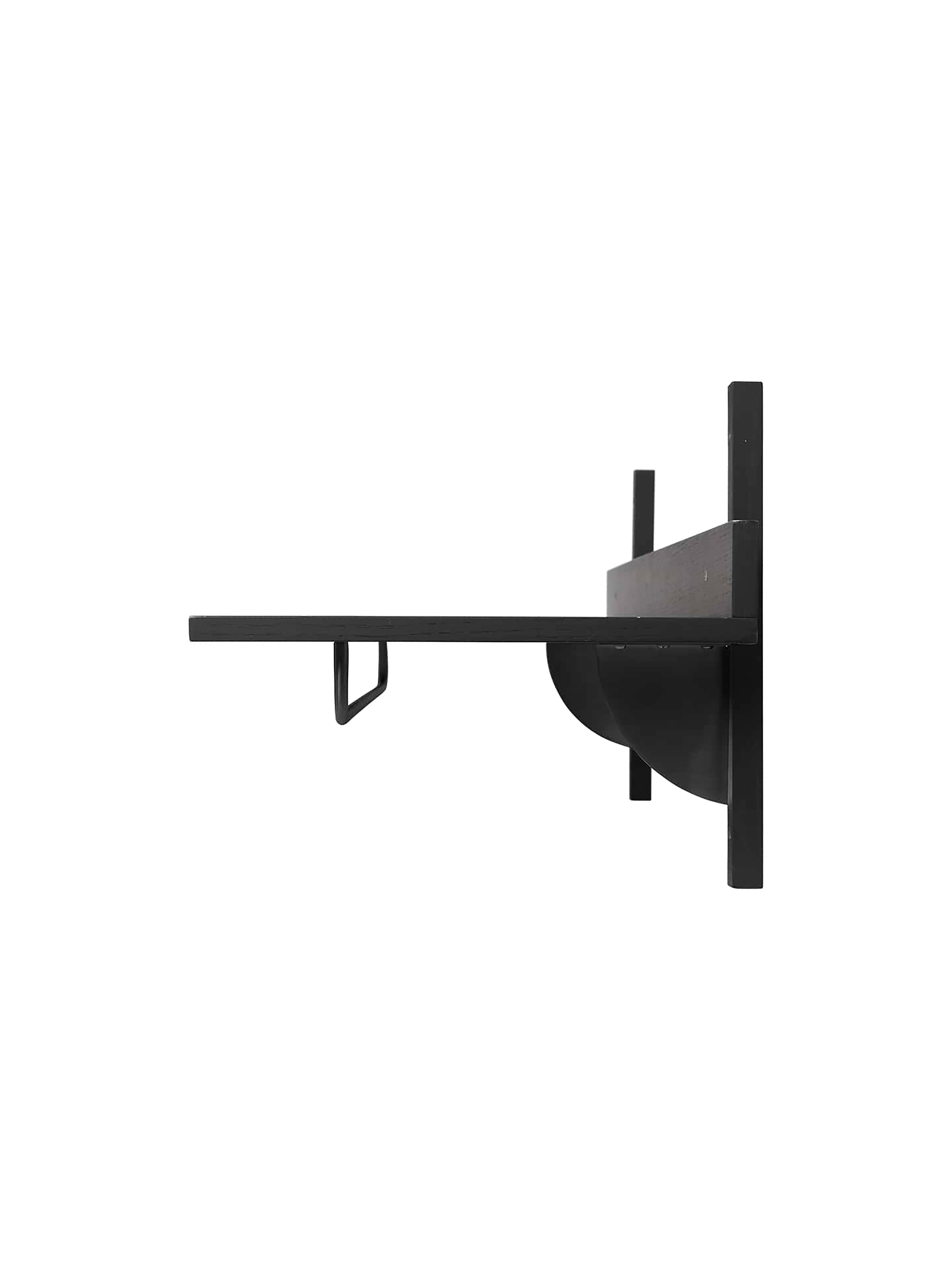 SECTOR RACK SHELF Regal mit Reling, Eschenfurnier schwarz