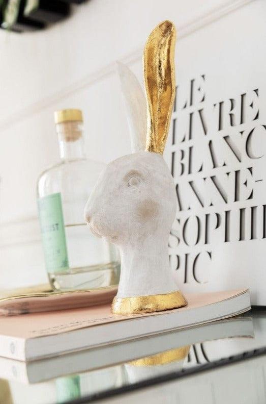 Figurka dekoracyjna BUNNY biały ze złotem Kare Design Eye on Design