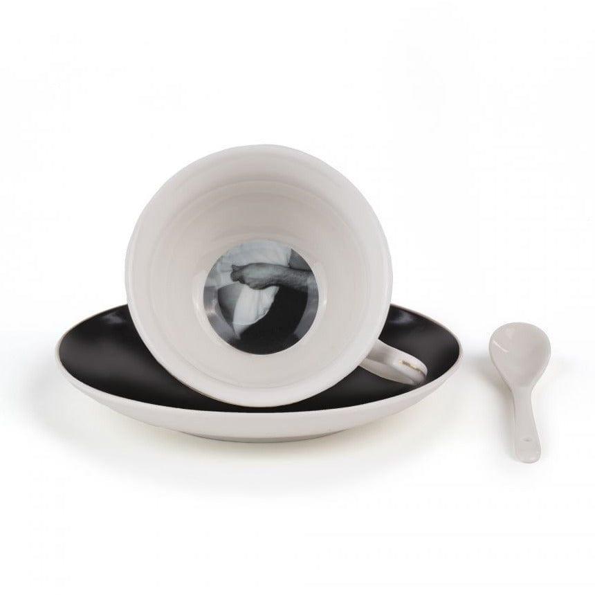 Filiżanka ze spodkiem i łyżeczką TARIN - CERERE porcelanowy Seletti Eye on Design