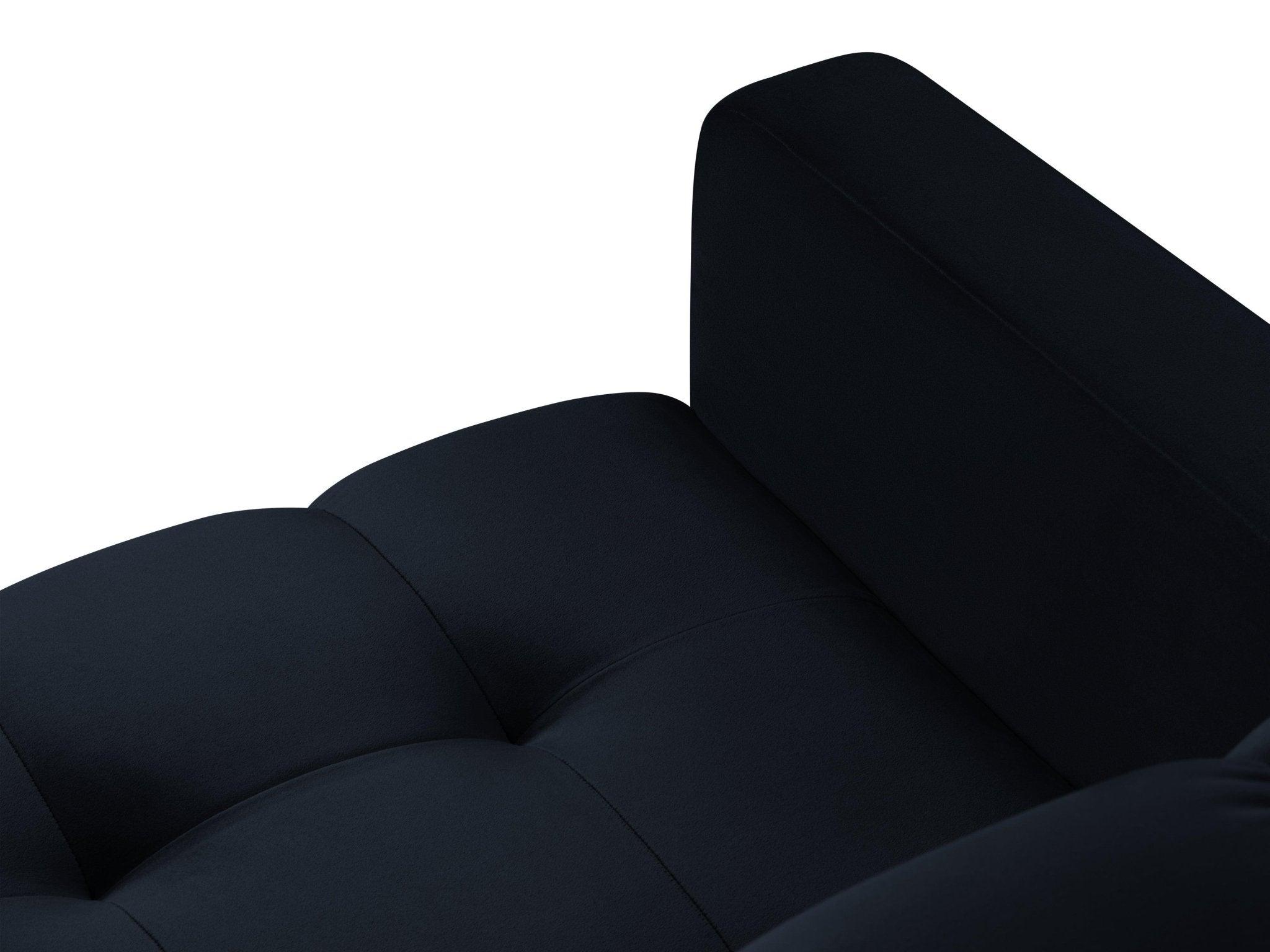 Fotel aksamitny BALI ciemnoniebieski z czarną podstawą Cosmopolitan Design Eye on Design