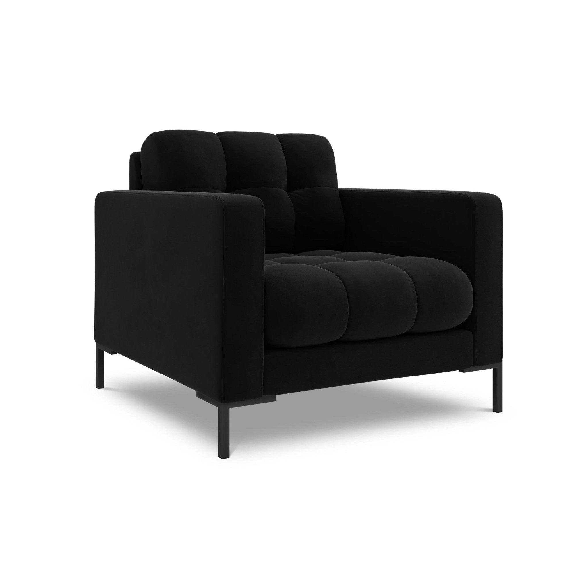 Fotel aksamitny BALI czarny z czarną podstawą Cosmopolitan Design Eye on Design