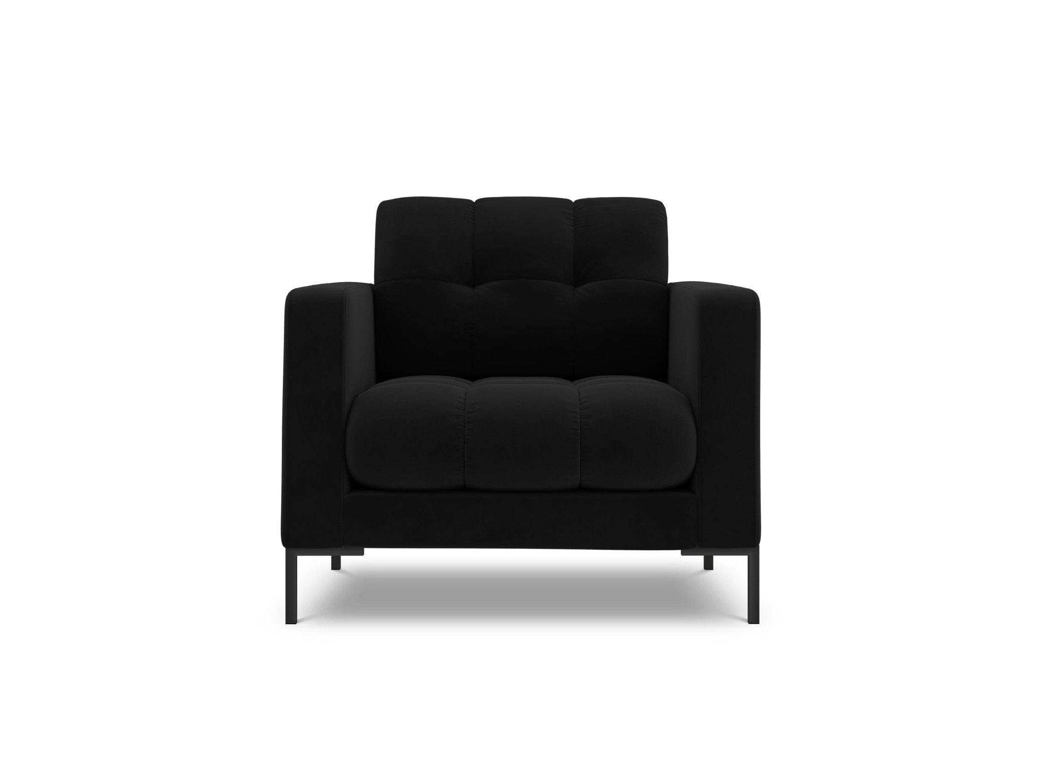 Fotel aksamitny BALI czarny z czarną podstawą Cosmopolitan Design Eye on Design