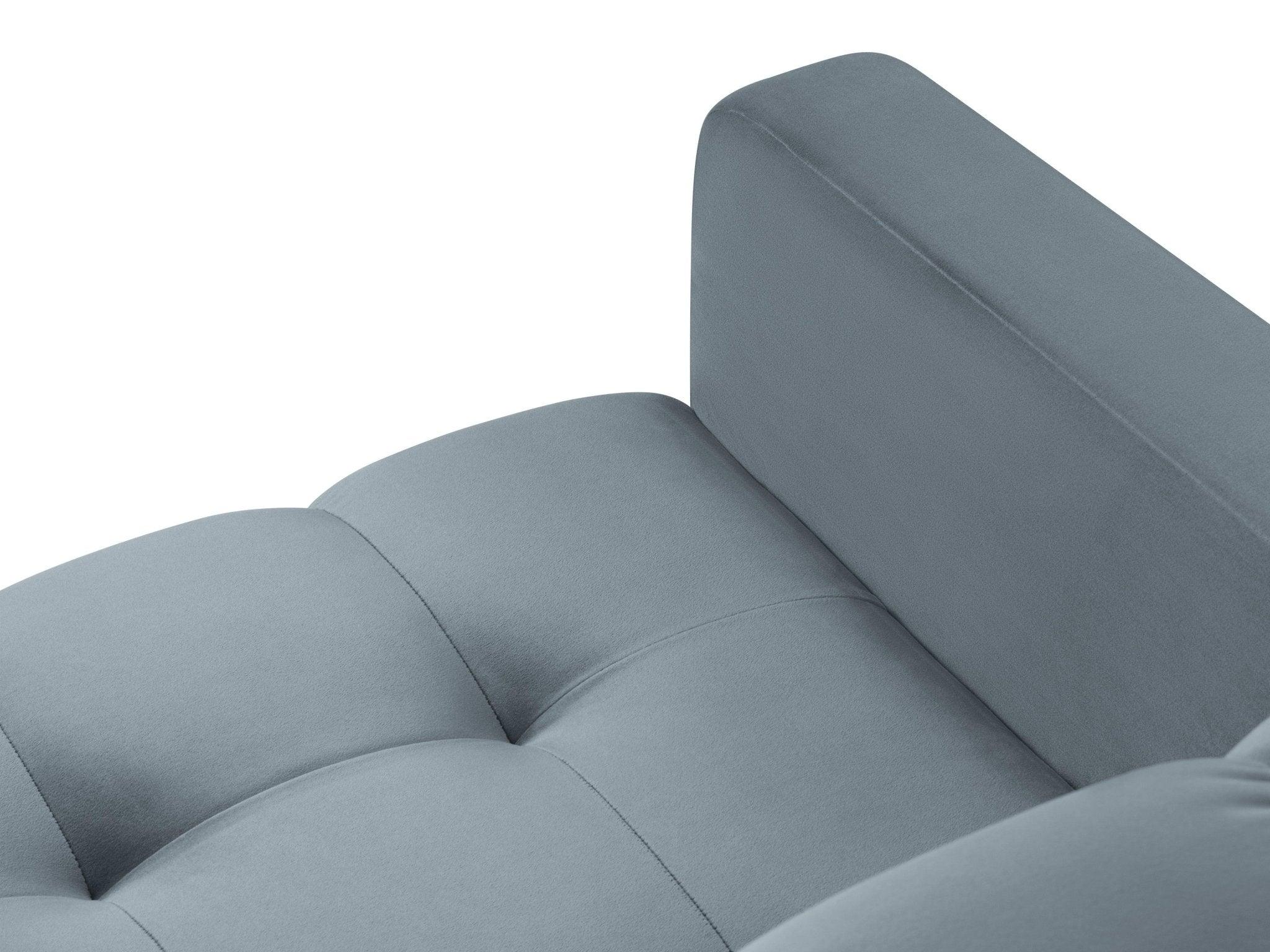 Fotel aksamitny BALI jasnoniebieski ze złotą podstawą Cosmopolitan Design Eye on Design