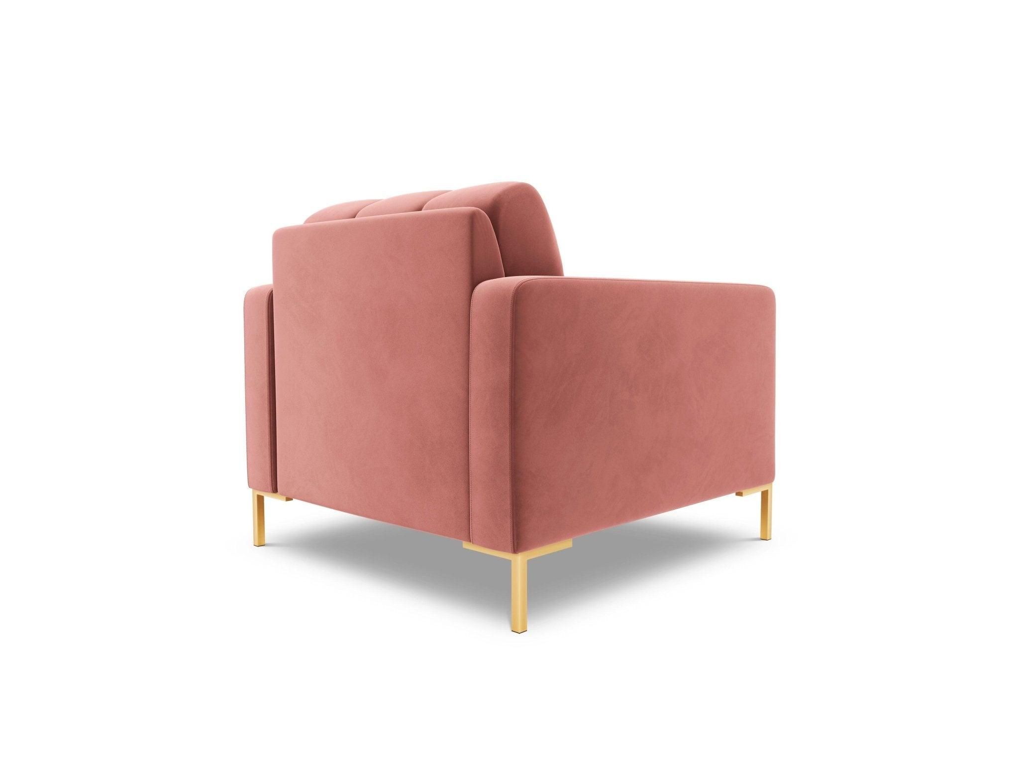Fotel aksamitny BALI różowy ze złotą podstawą Cosmopolitan Design Eye on Design