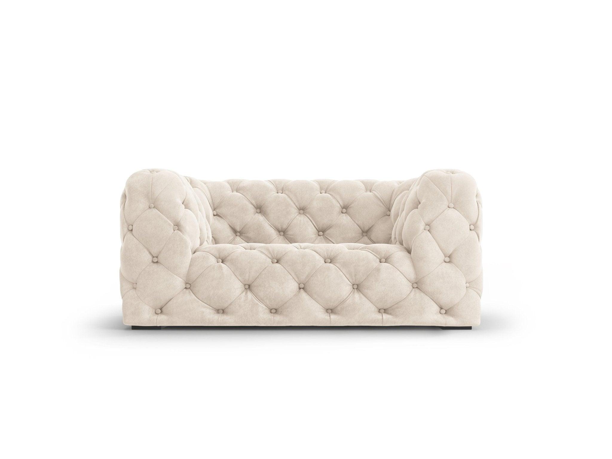 Fotel aksamitny LOGE jasnobeżowy Windsor & Co Eye on Design