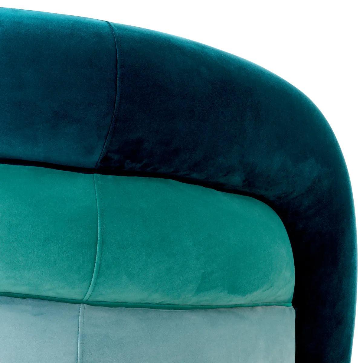 Fotel aksamitny obrotowy NOVELLE morski niebieski Eichholtz Eye on Design