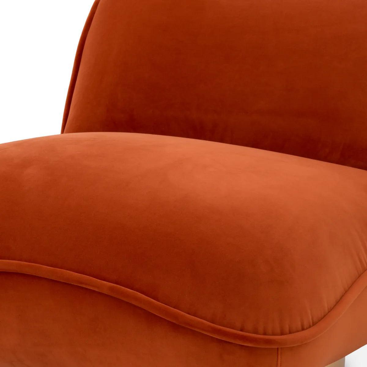 Fotel aksamitny obrotowy RELAX pomarańczowy Eichholtz Eye on Design