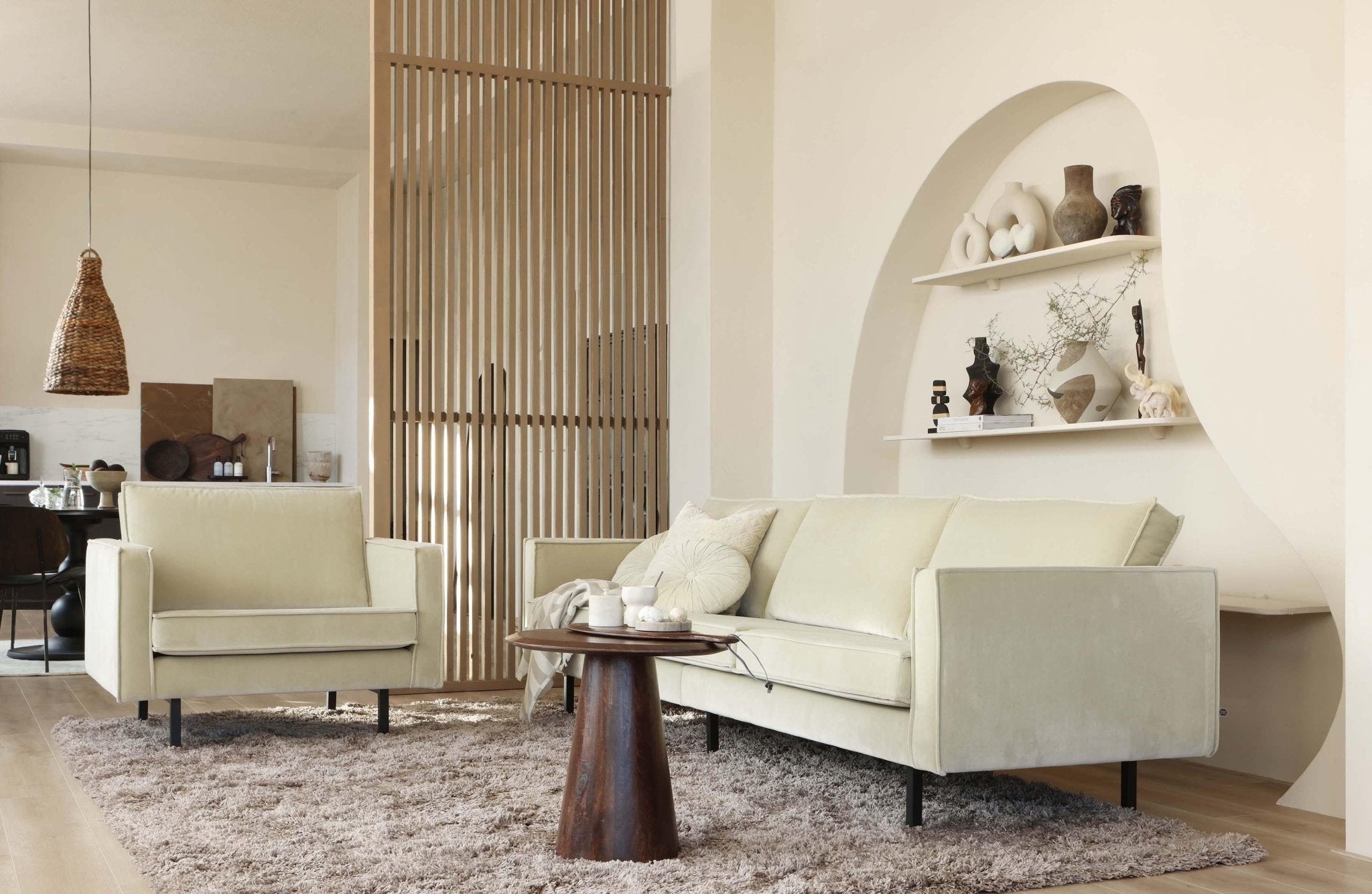 Rodeo Bouclé beige armchair