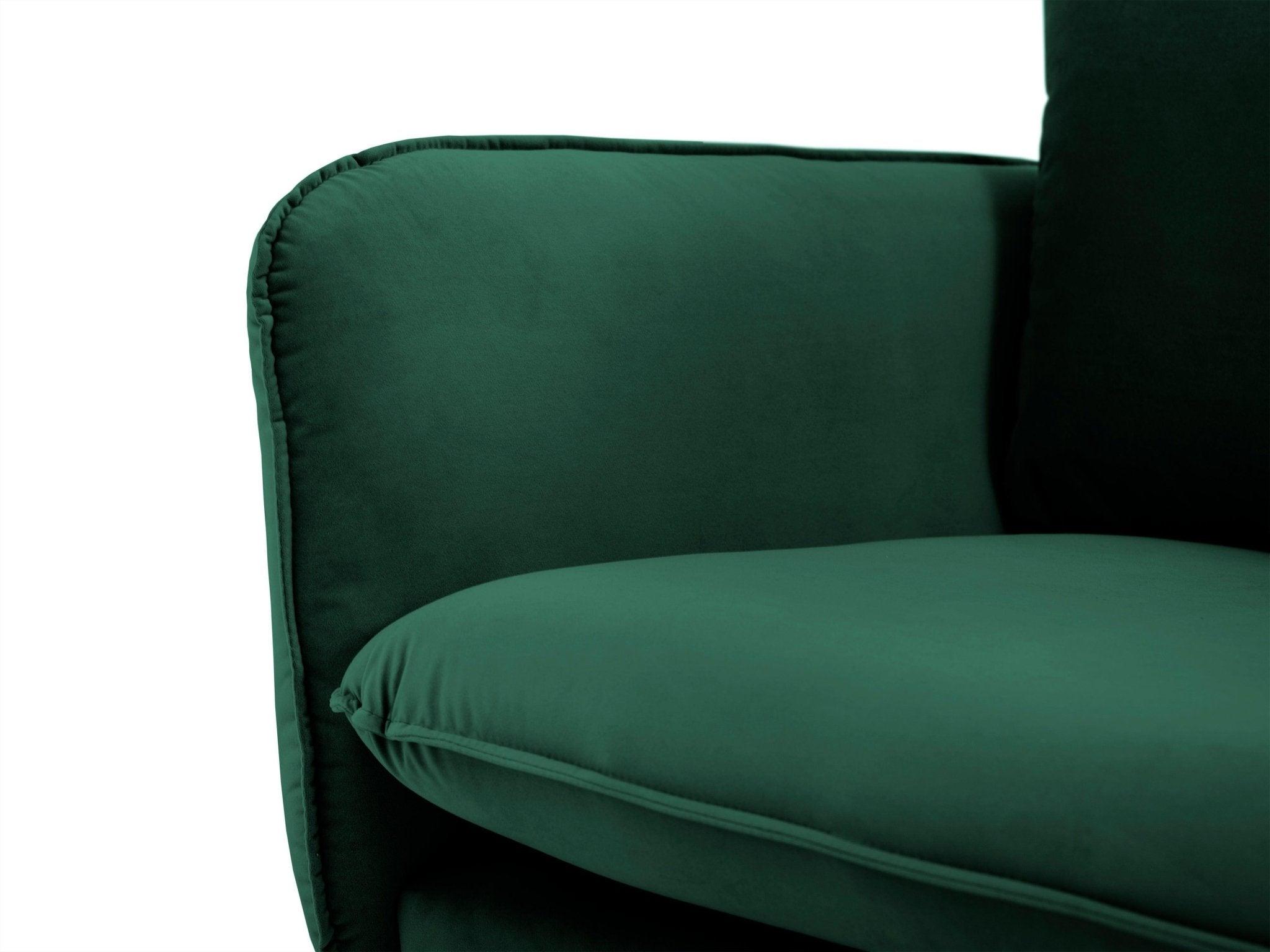 Fotel aksamitny VIENNA zielony z czarną podstawą Cosmopolitan Design Eye on Design