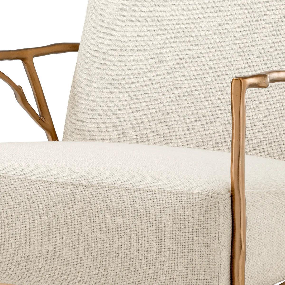 Fotel ANTICO biały ze złotą podstawą Eichholtz Eye on Design