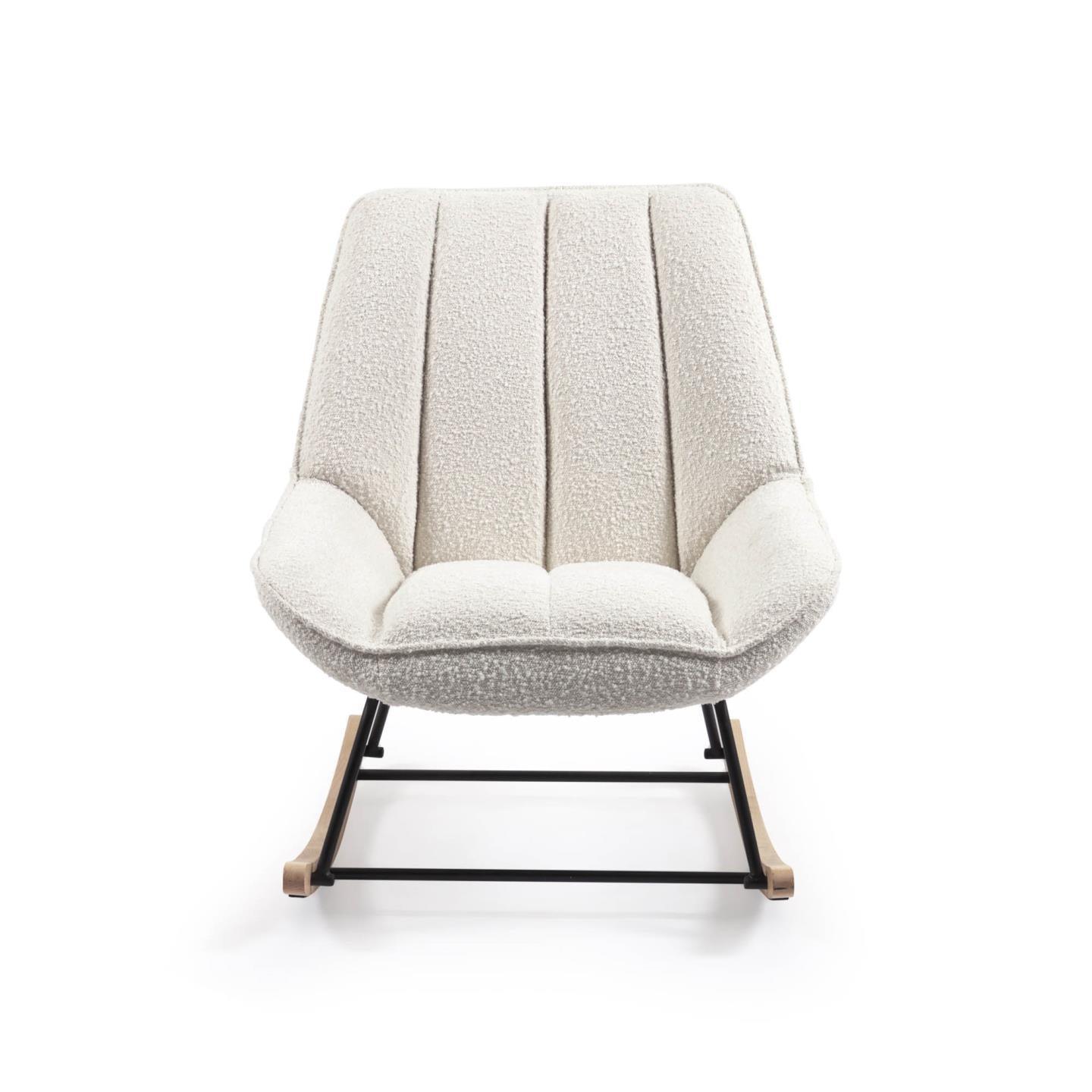 Fotel bujany MARLINA biały boucle La Forma Eye on Design