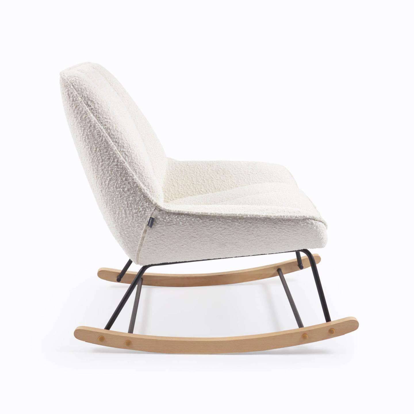 Fotel bujany MARLINA biały boucle La Forma Eye on Design