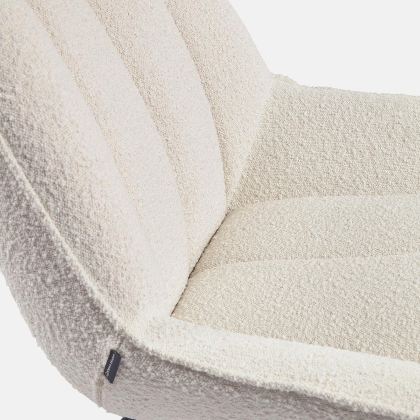 Fotel bujany MARLINA biały boucle La Forma Eye on Design