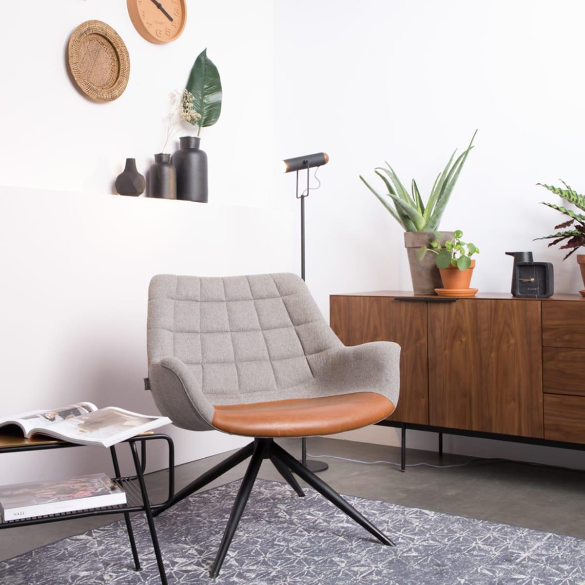 Fotel DOULTON LOUNGE brązowy Zuiver Eye on Design