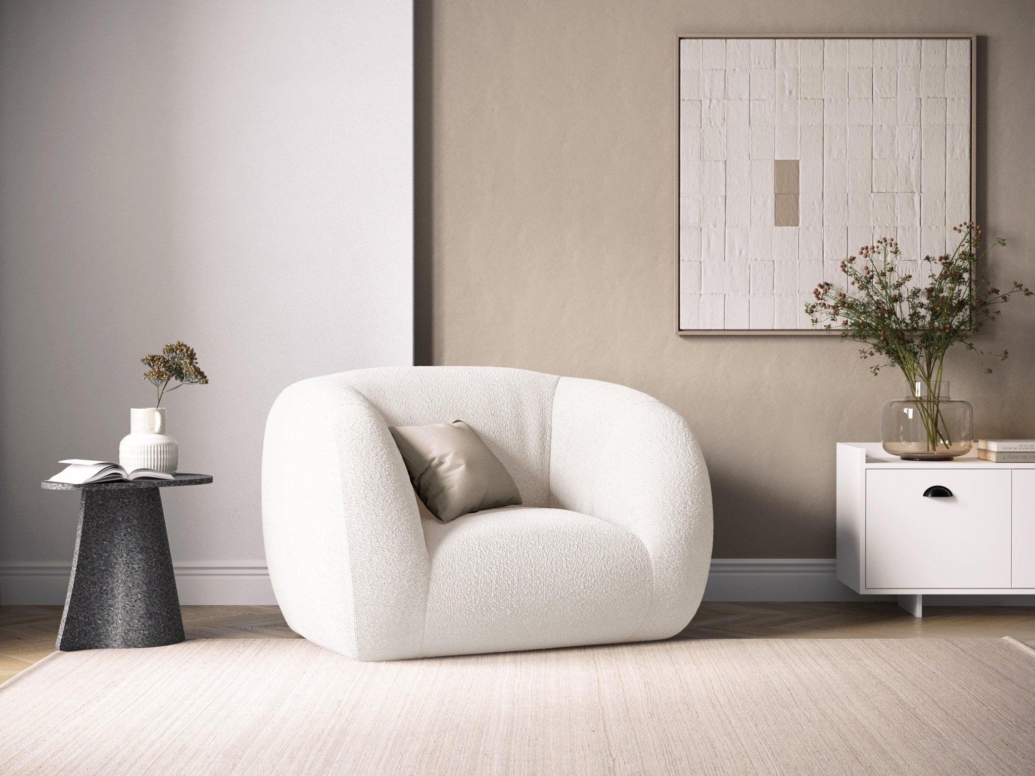 Fotel ESSEN biały boucle Cosmopolitan Design Eye on Design