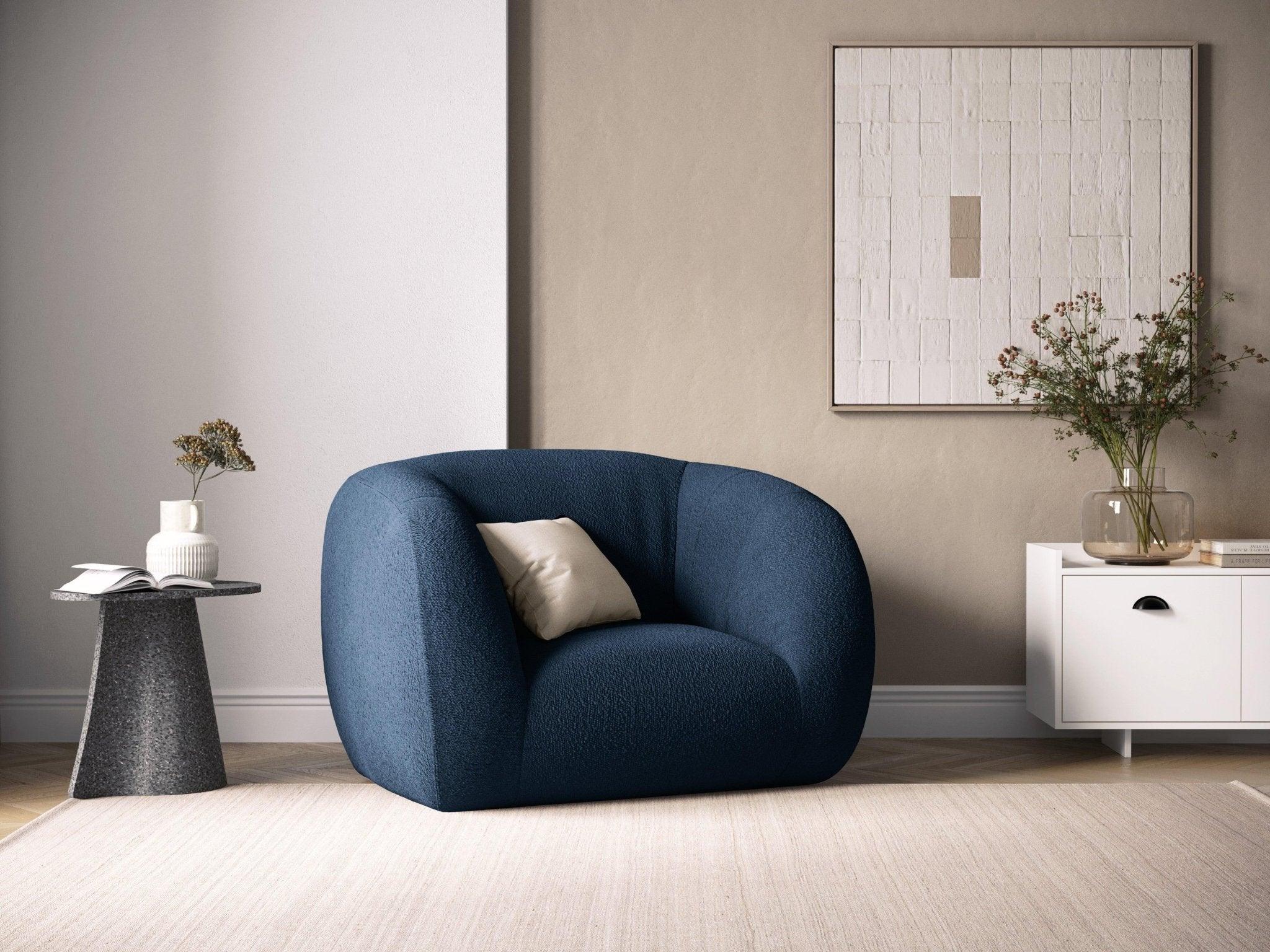 Fotel ESSEN granatowy boucle Cosmopolitan Design Eye on Design