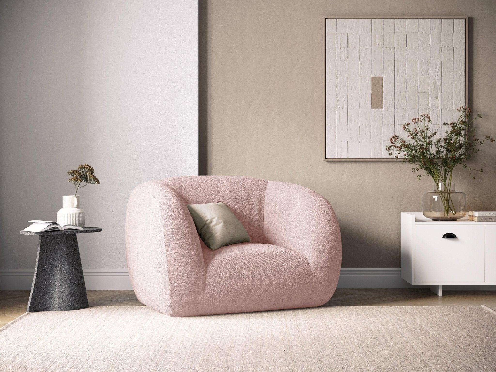 Fotel ESSEN różowy boucle Cosmopolitan Design Eye on Design