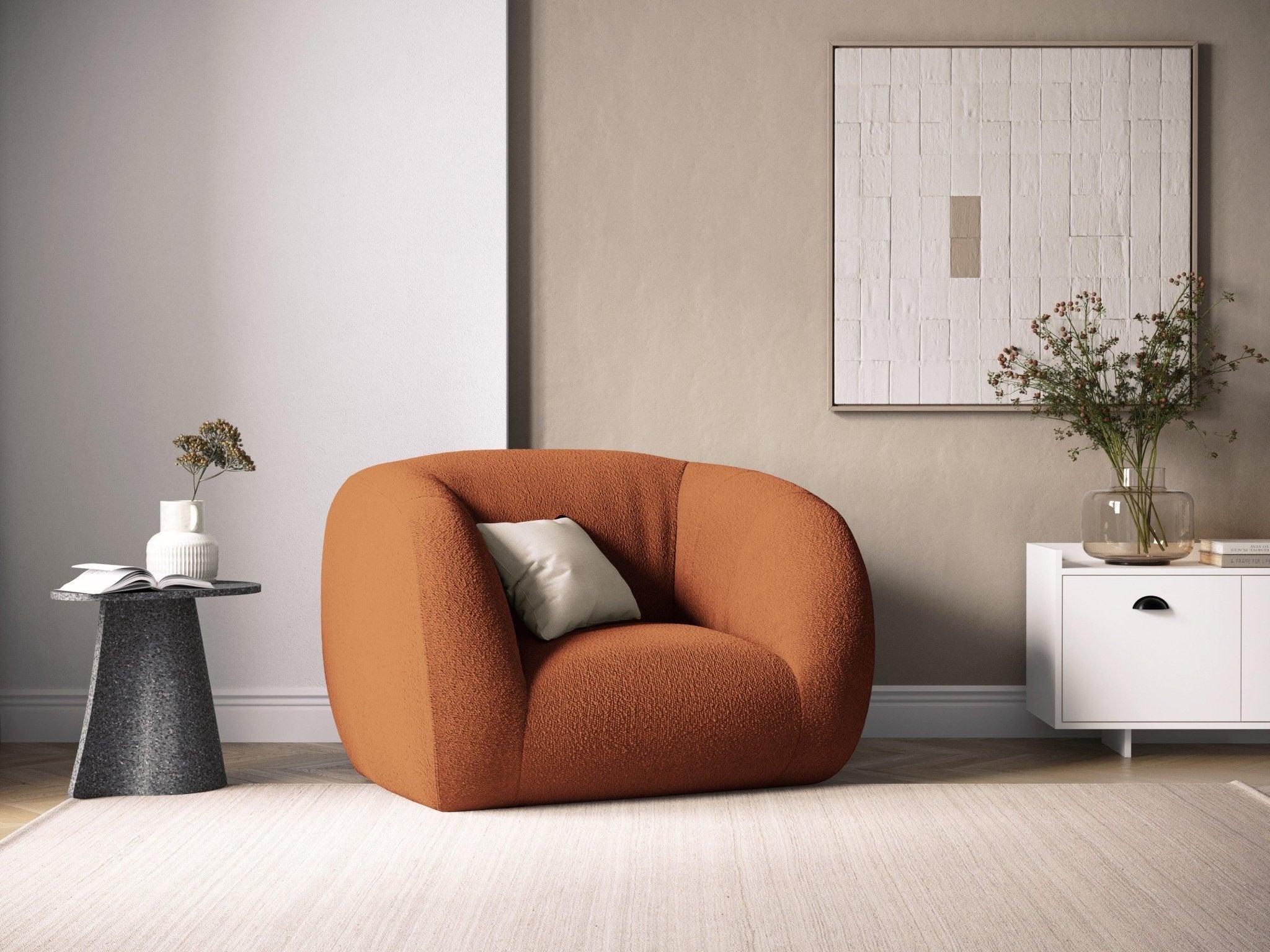 Fotel ESSEN terracotta boucle Cosmopolitan Design Eye on Design
