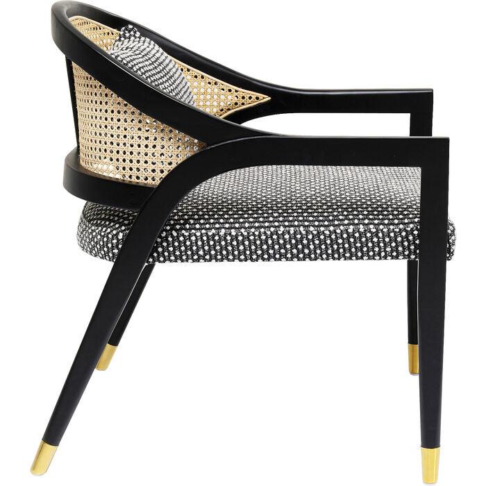 Fotel HORIZON czarny z rattanem - Eye on Design