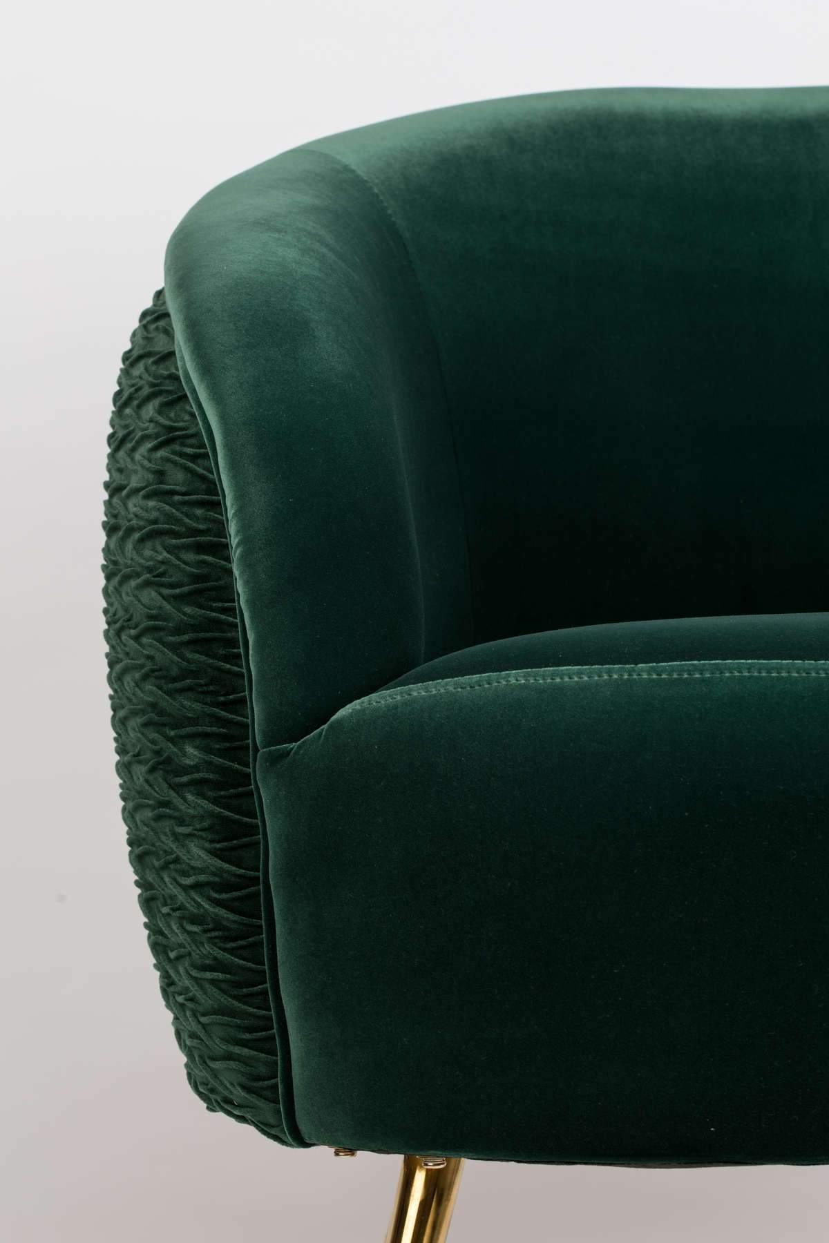 Fotel lounge SO CURVEY ciemnozielony Bold Monkey Eye on Design