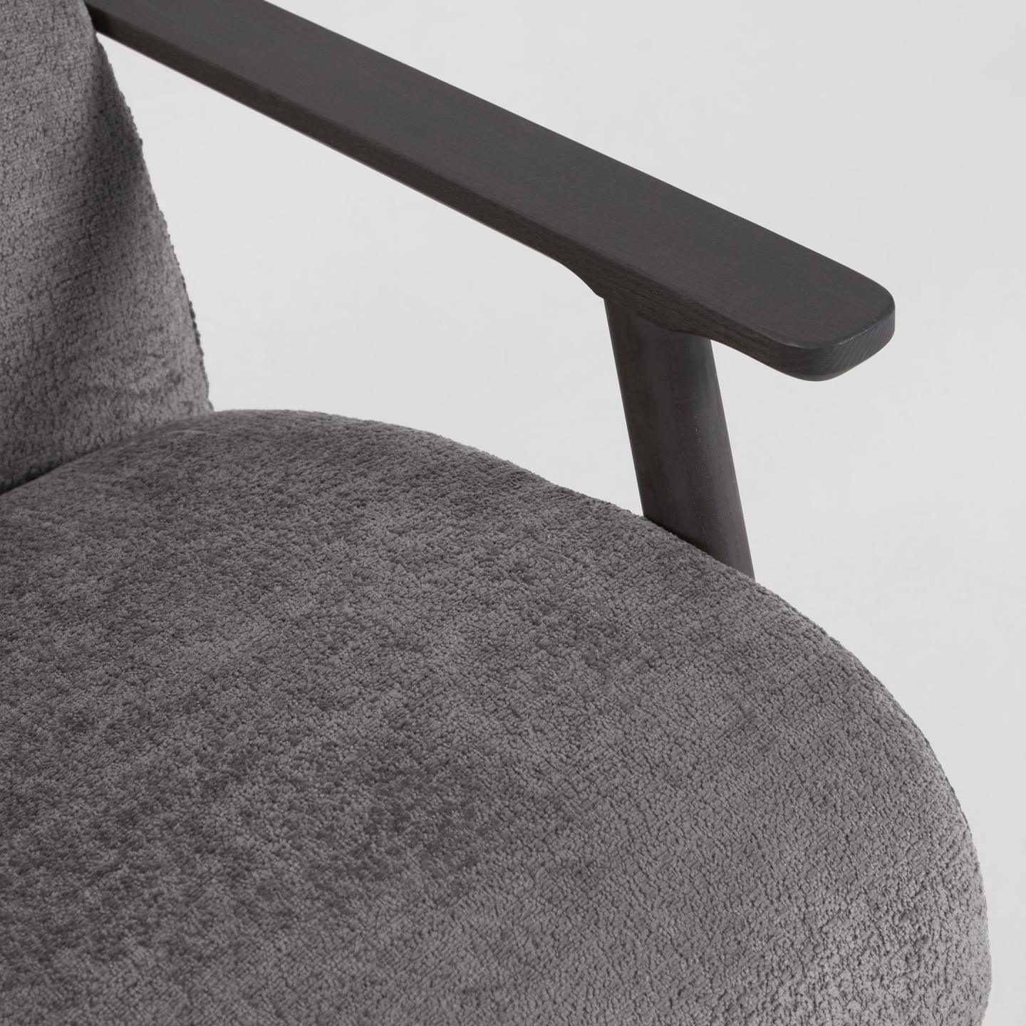 Fotel MEGHAN szary szenil z wenge podstawą La Forma Eye on Design