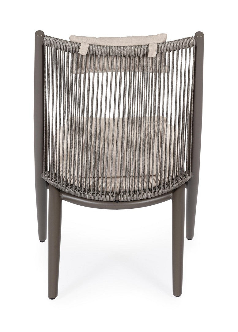 Außenstuhl ALOHA beige mit kakaofarbenem Gestell