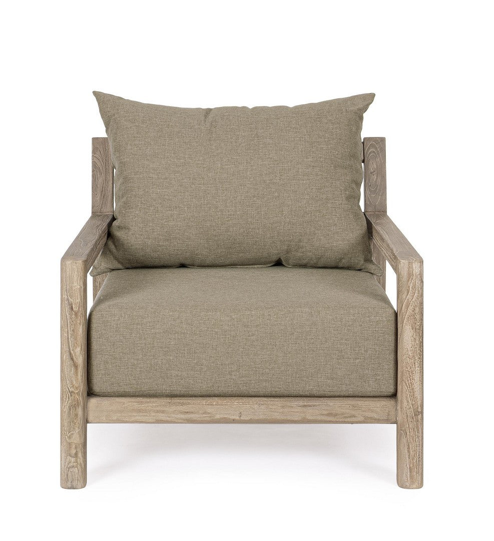 Außenstuhl MAYNARD in Beige mit Holzgestell