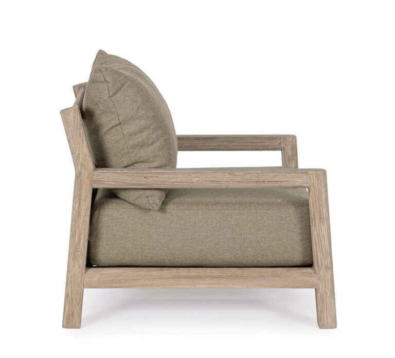 Außenstuhl MAYNARD in Beige mit Holzgestell