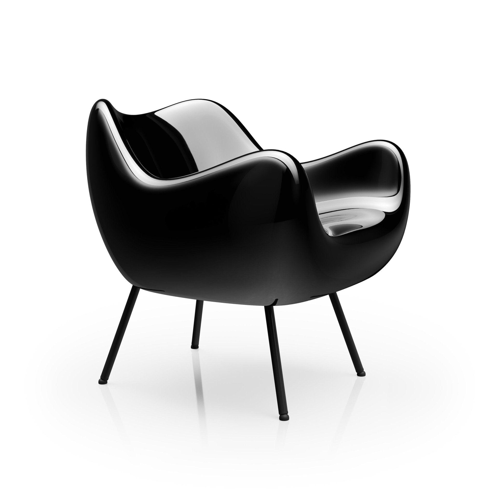 Fotel RM58 CLASSIC z czarną podstawą Vzór Czarny Eye on Design