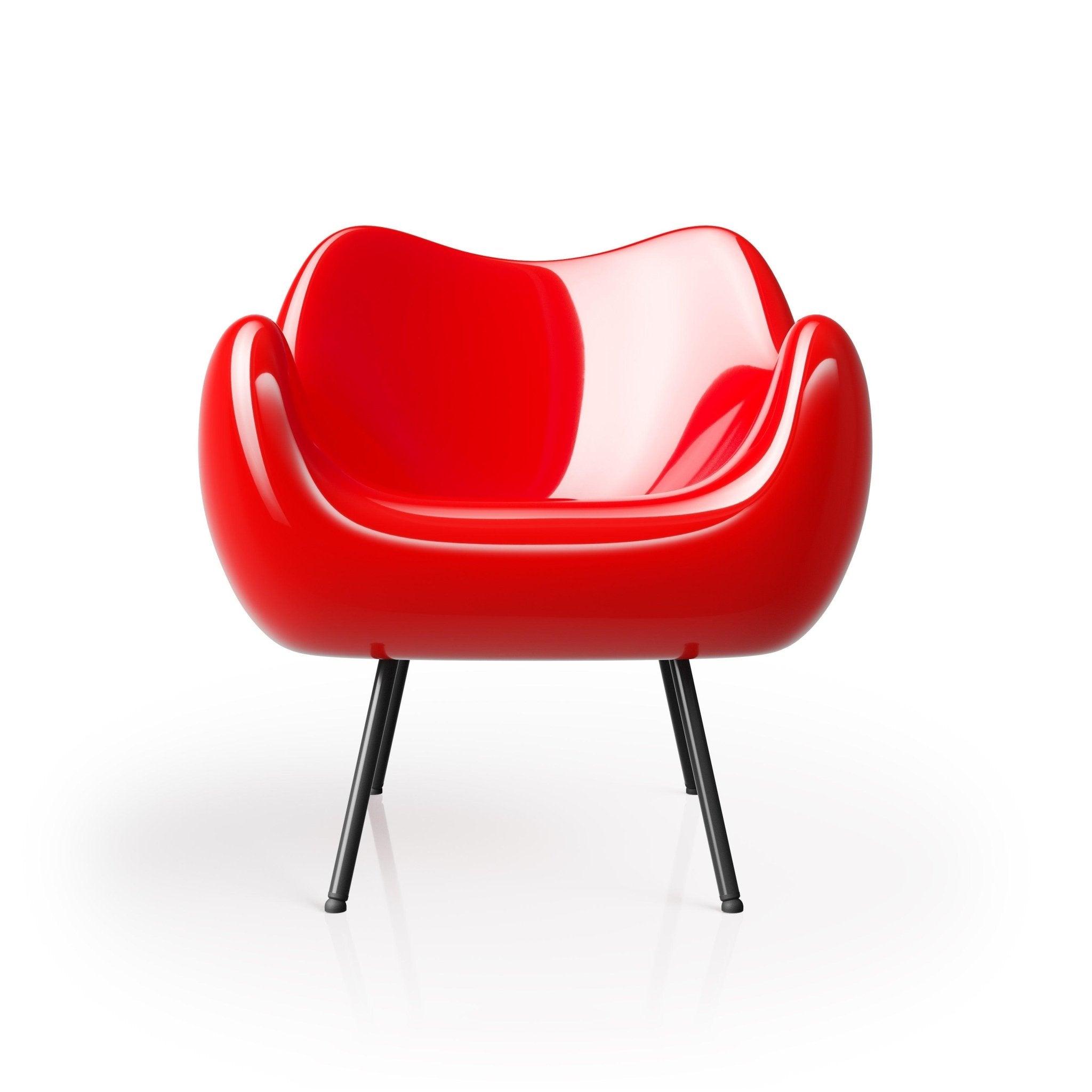 Fotel RM58 CLASSIC z czarną podstawą Vzór Czerwony Eye on Design