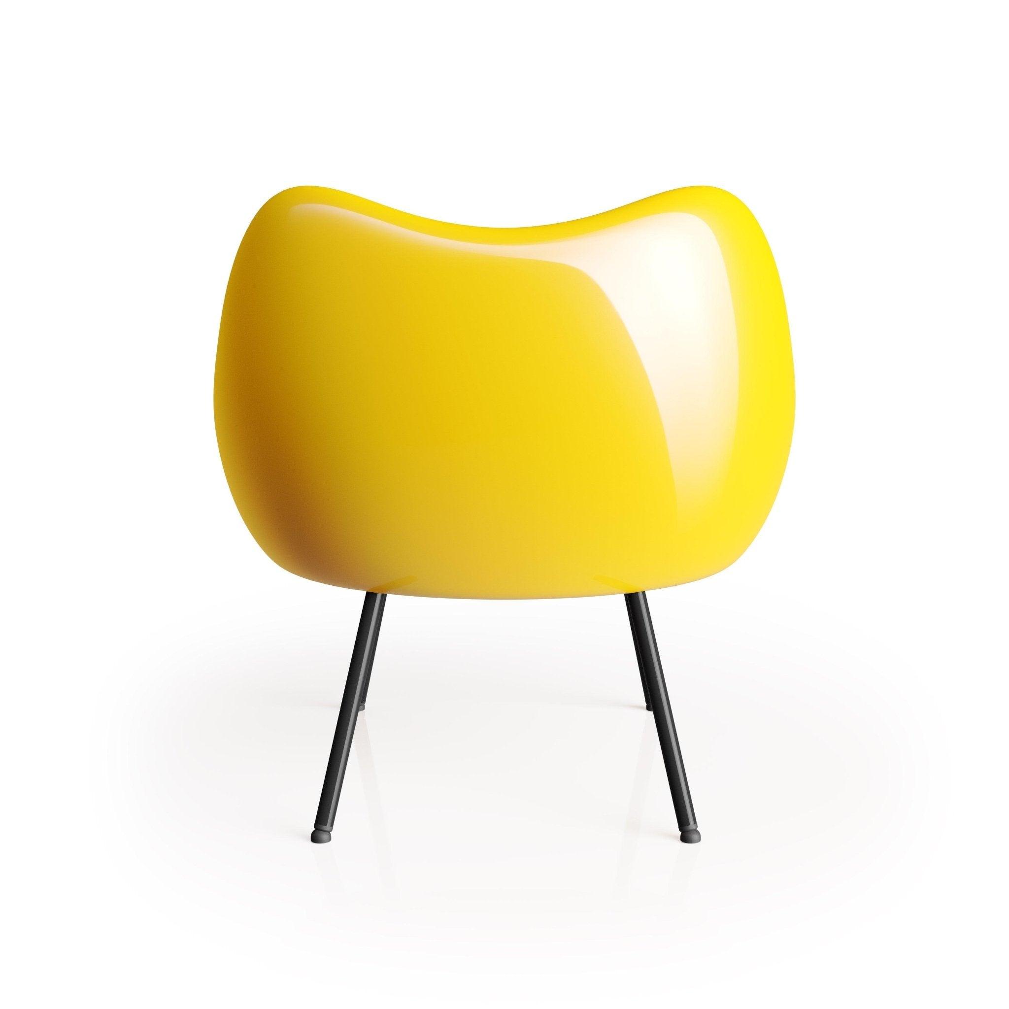 Fotel RM58 CLASSIC z czarną podstawą Vzór Żółty Eye on Design