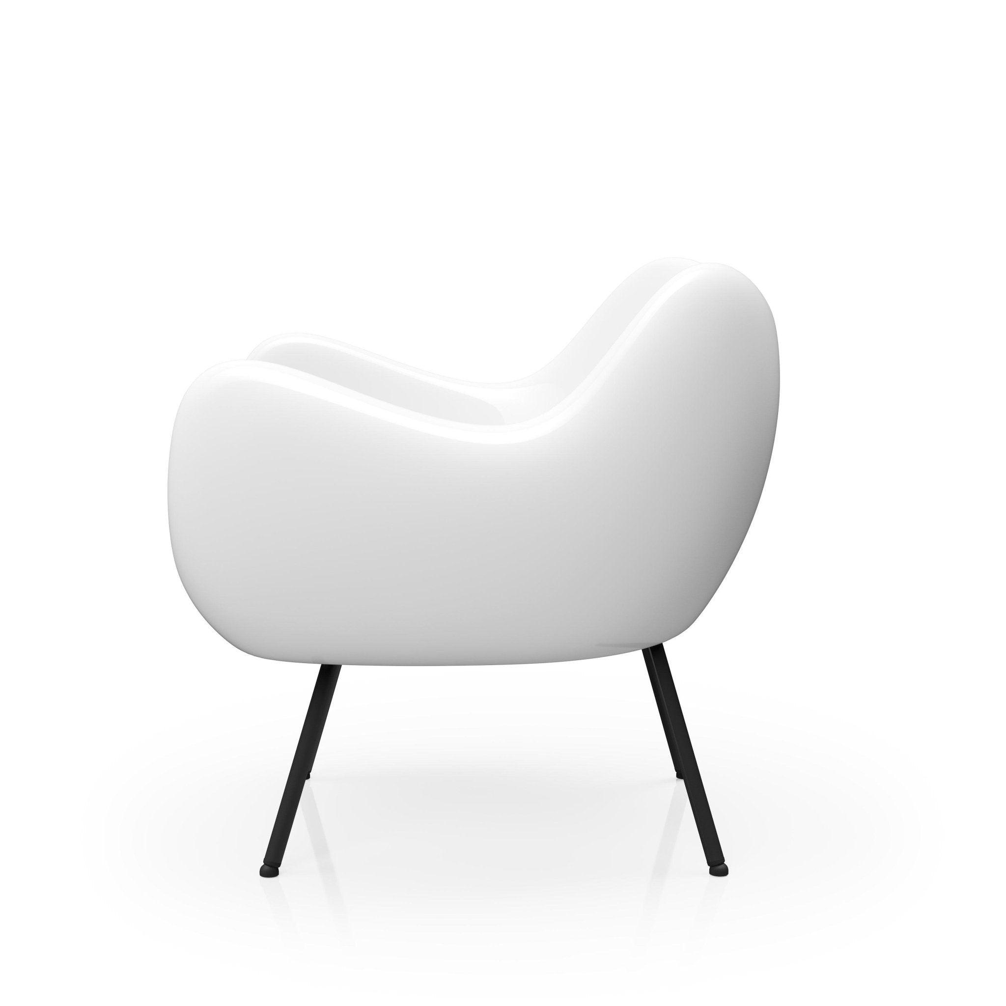 Fotel RM58 CLASSIC z czarną podstawą Vzór Biały Eye on Design