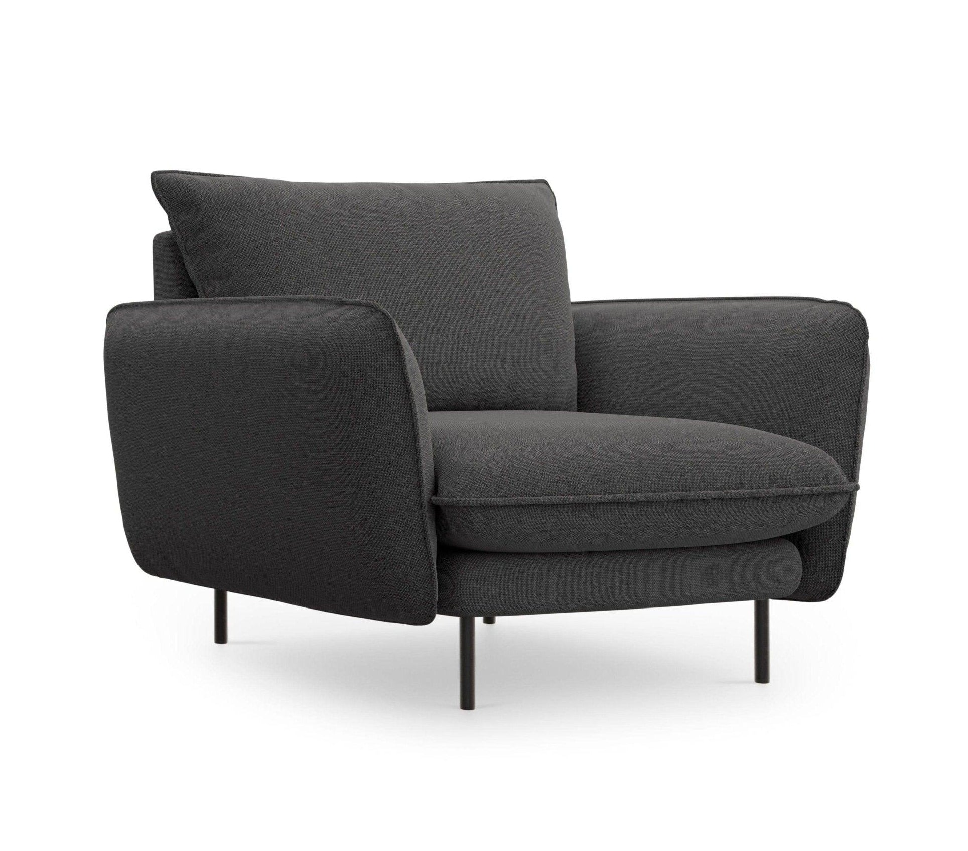 Fotel VIENNA ciemnoszary z czarną podstawą Cosmopolitan Design Eye on Design