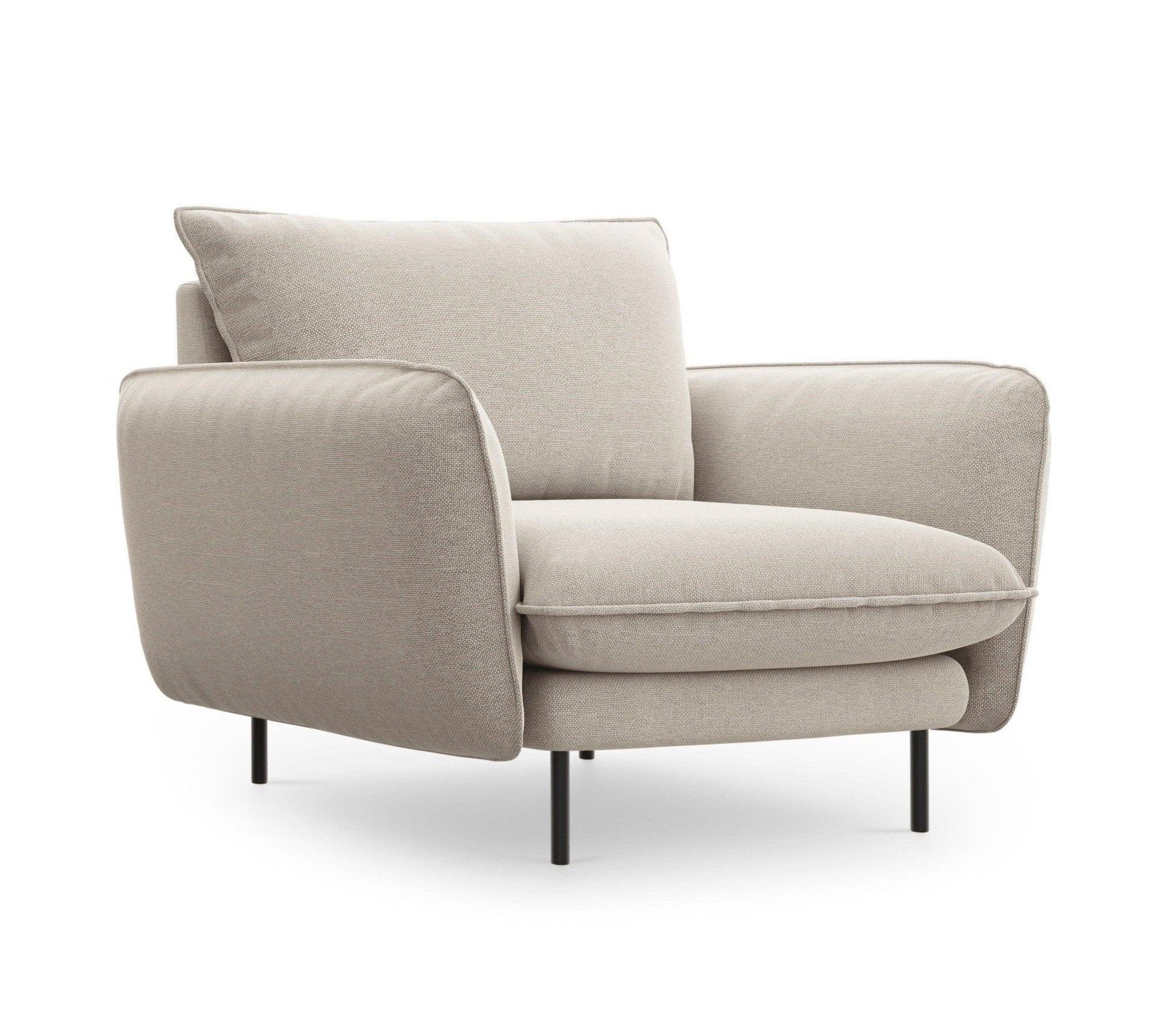 Fotel VIENNA piaskowy z czarną podstawą Cosmopolitan Design Eye on Design