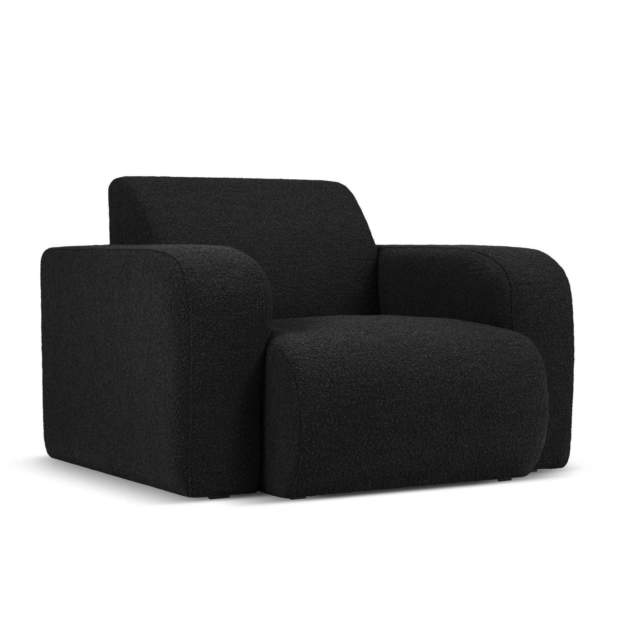 Fotel w tkaninie boucle LOLA czarny Windsor & Co Eye on Design