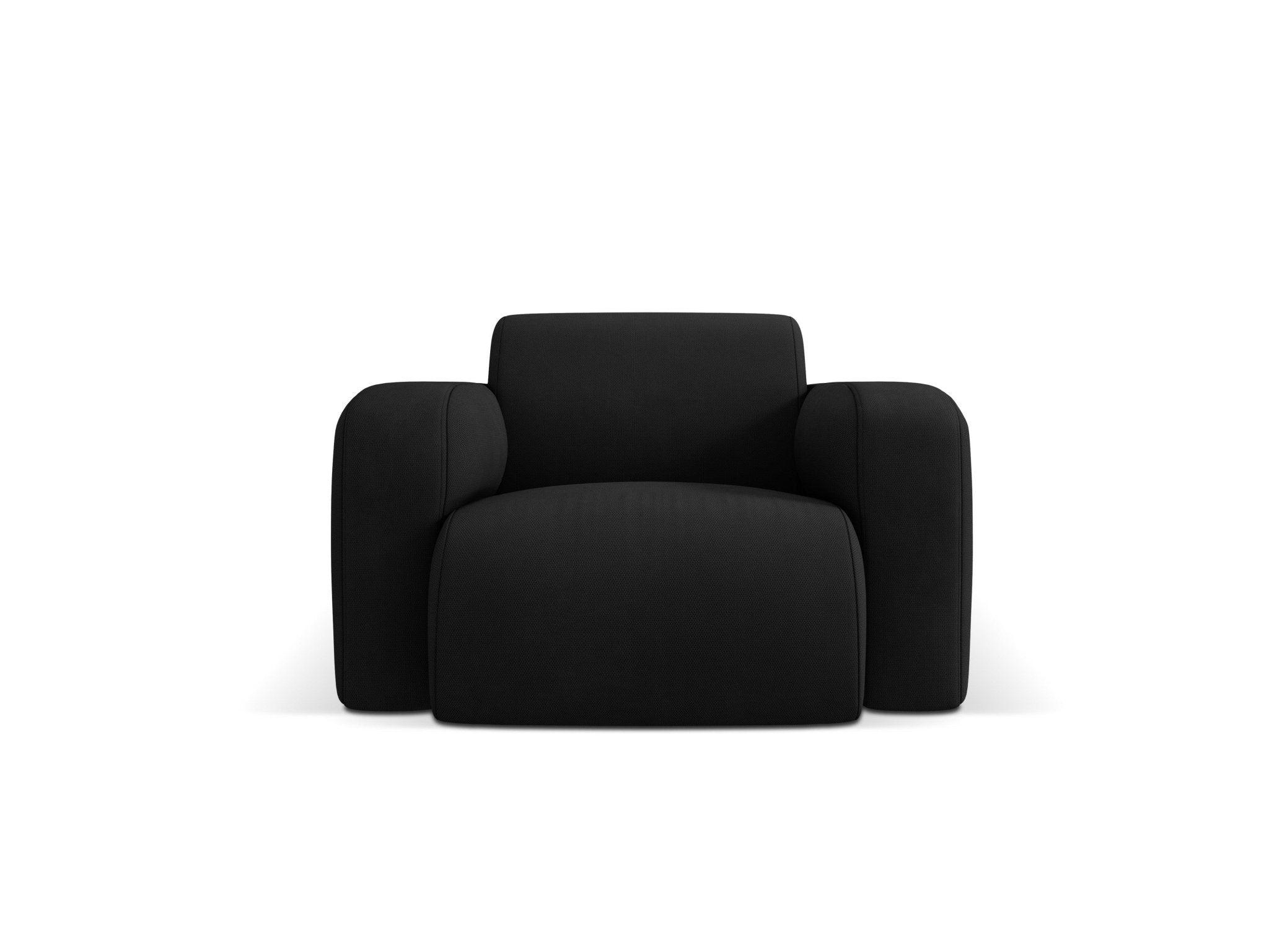Fotel w tkaninie chenillowej LOLA czarny Windsor & Co Eye on Design