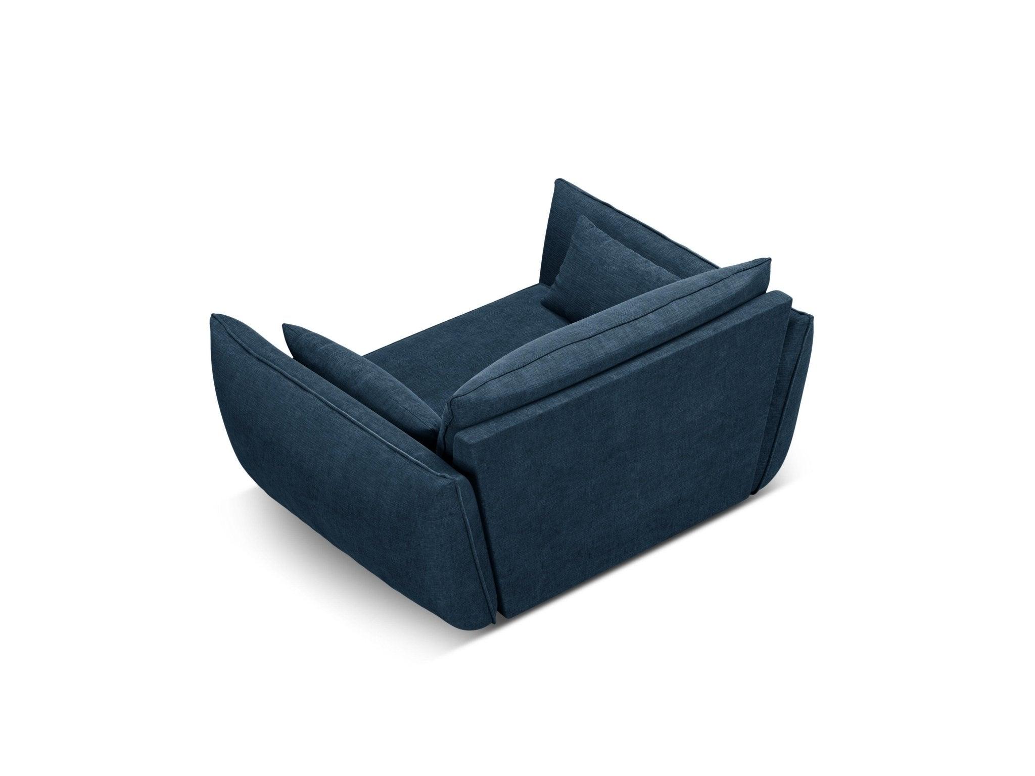 Fotel w tkaninie szenilowej VANDA granat królewski Mazzini Sofas Eye on Design