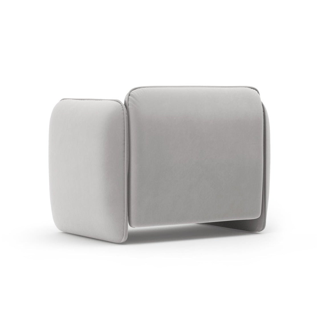 Fotel aksamitny GEORGIA jasnoszary