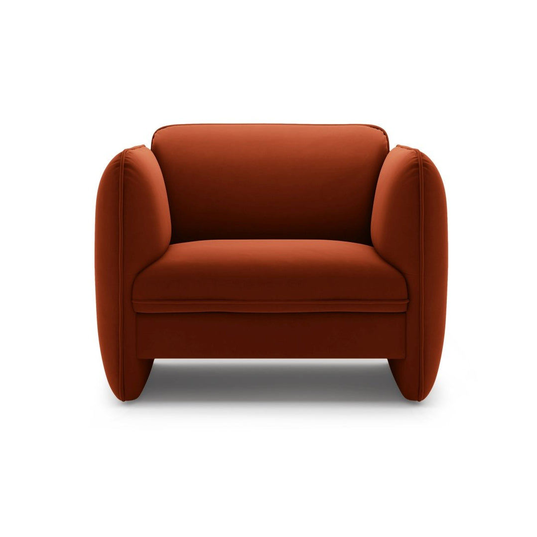 Fotel aksamitny GEORGIA kasztanowy