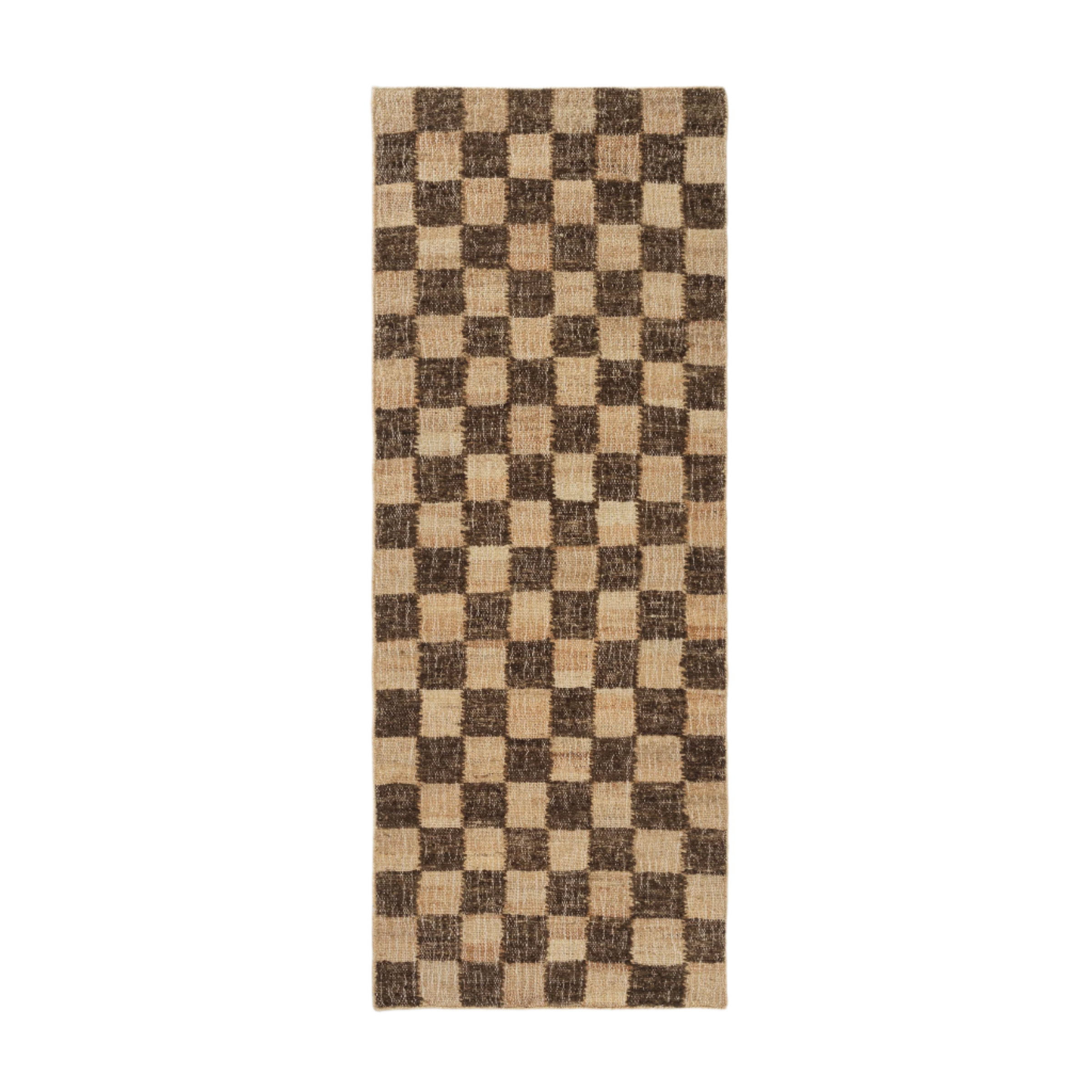 Woll-Jute-Teppich CHECK braun