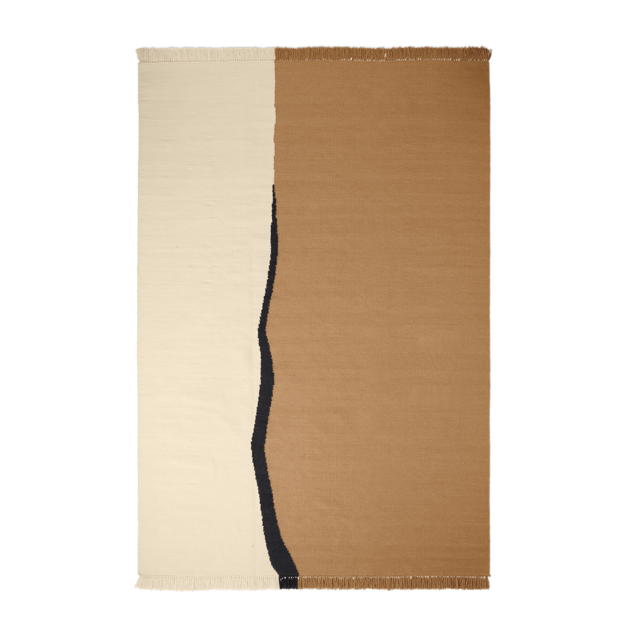 SOIL KELIM rug in broken white with sand