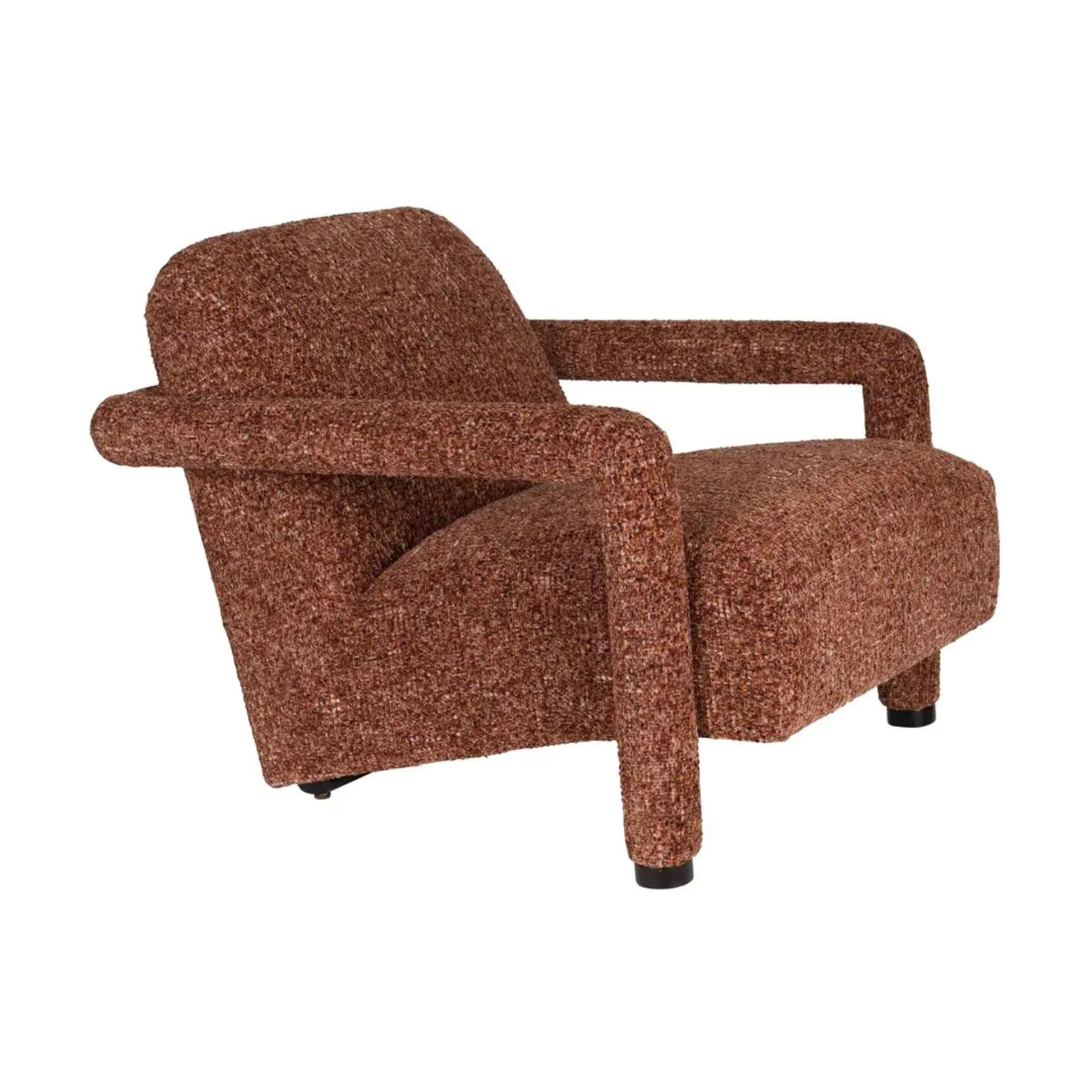 KENT armchair in burgundy with red