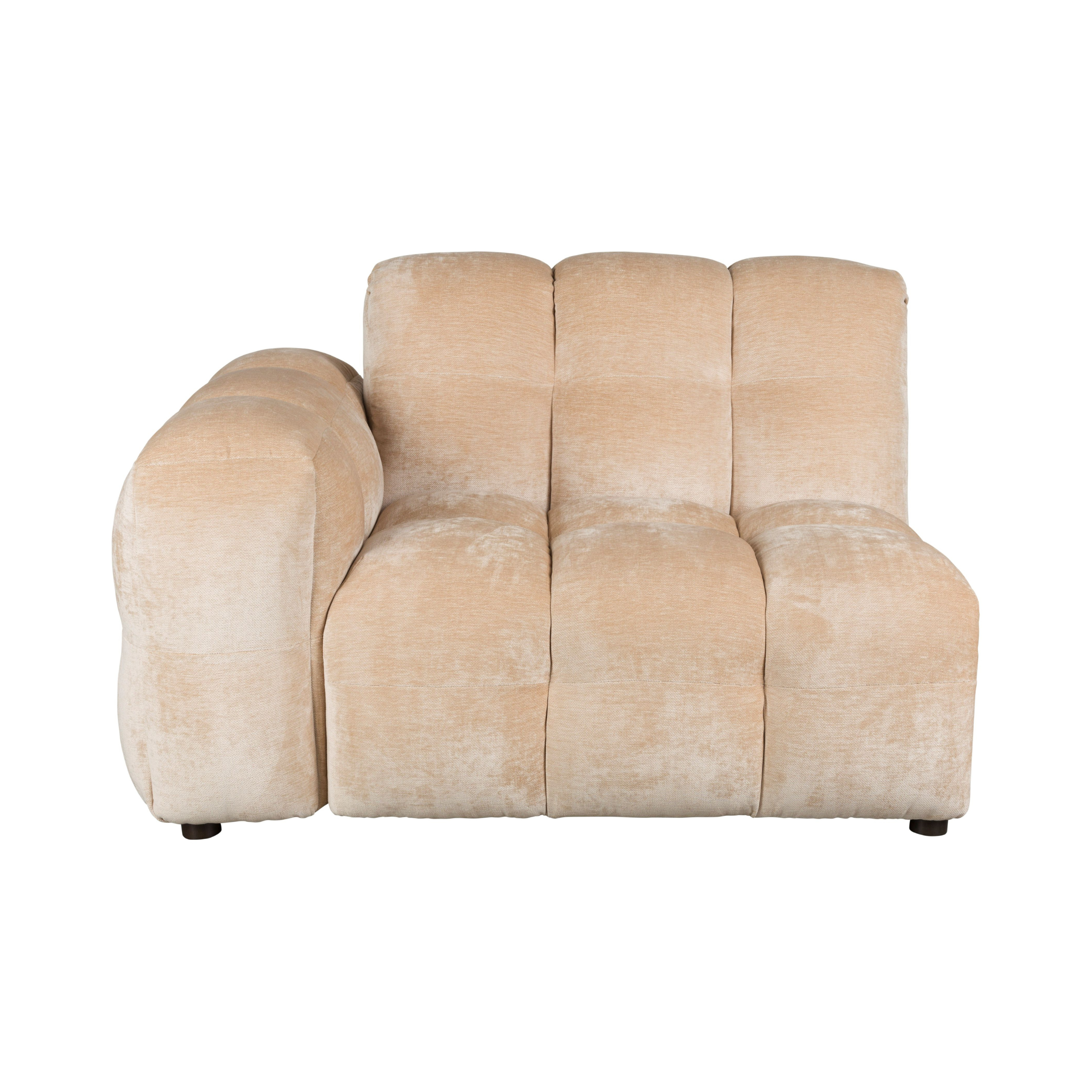 Modulsofa HACKMAN - linkes Endelement in beigem Samt