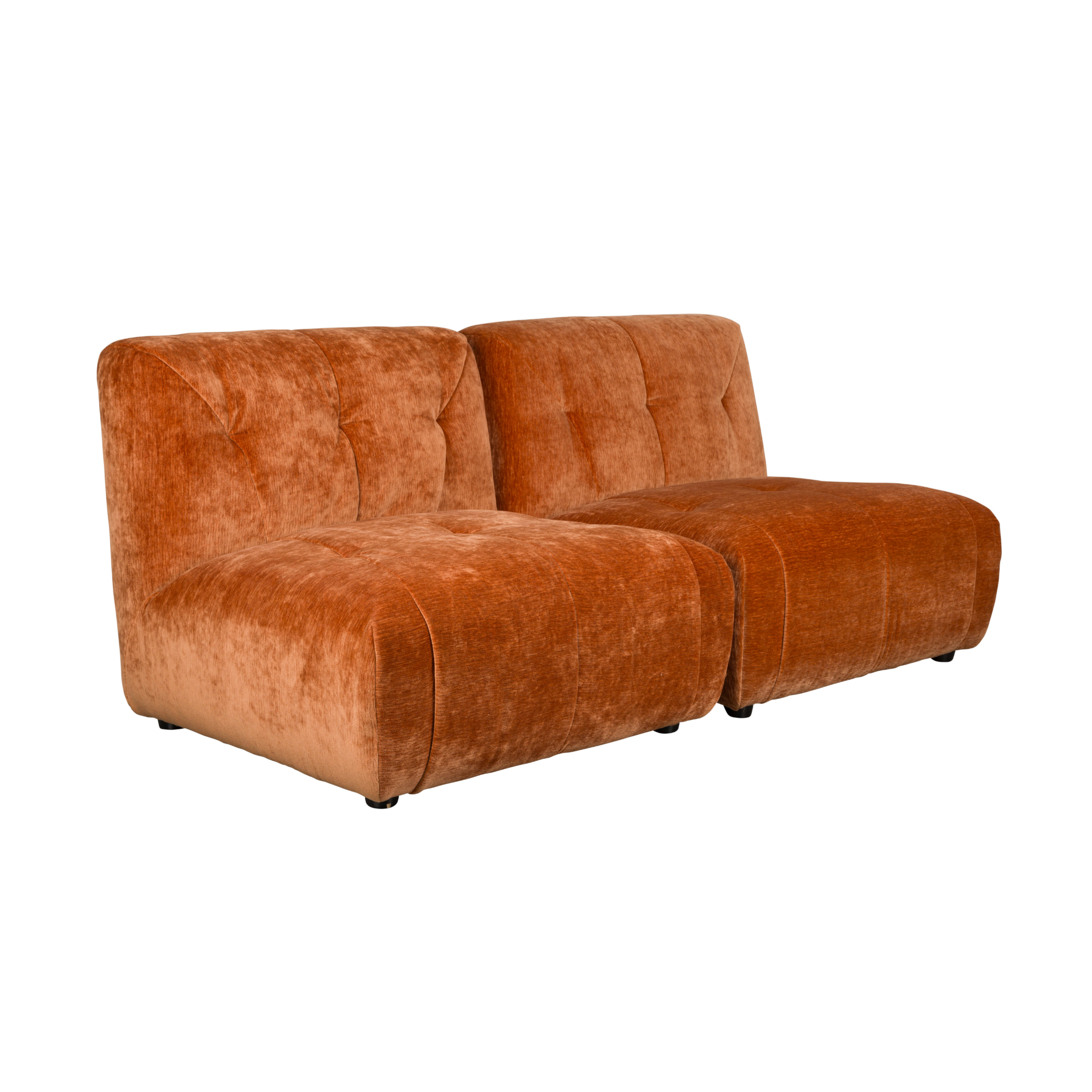 Sofa 2-sitzig GIADA braunes Velours