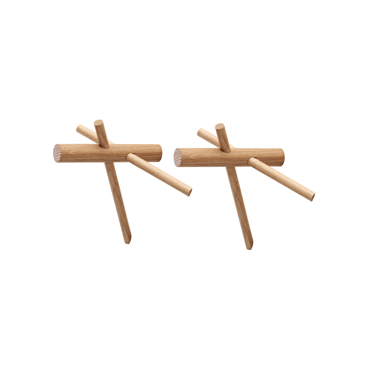 Set von Haken STICKS Eichenholz
